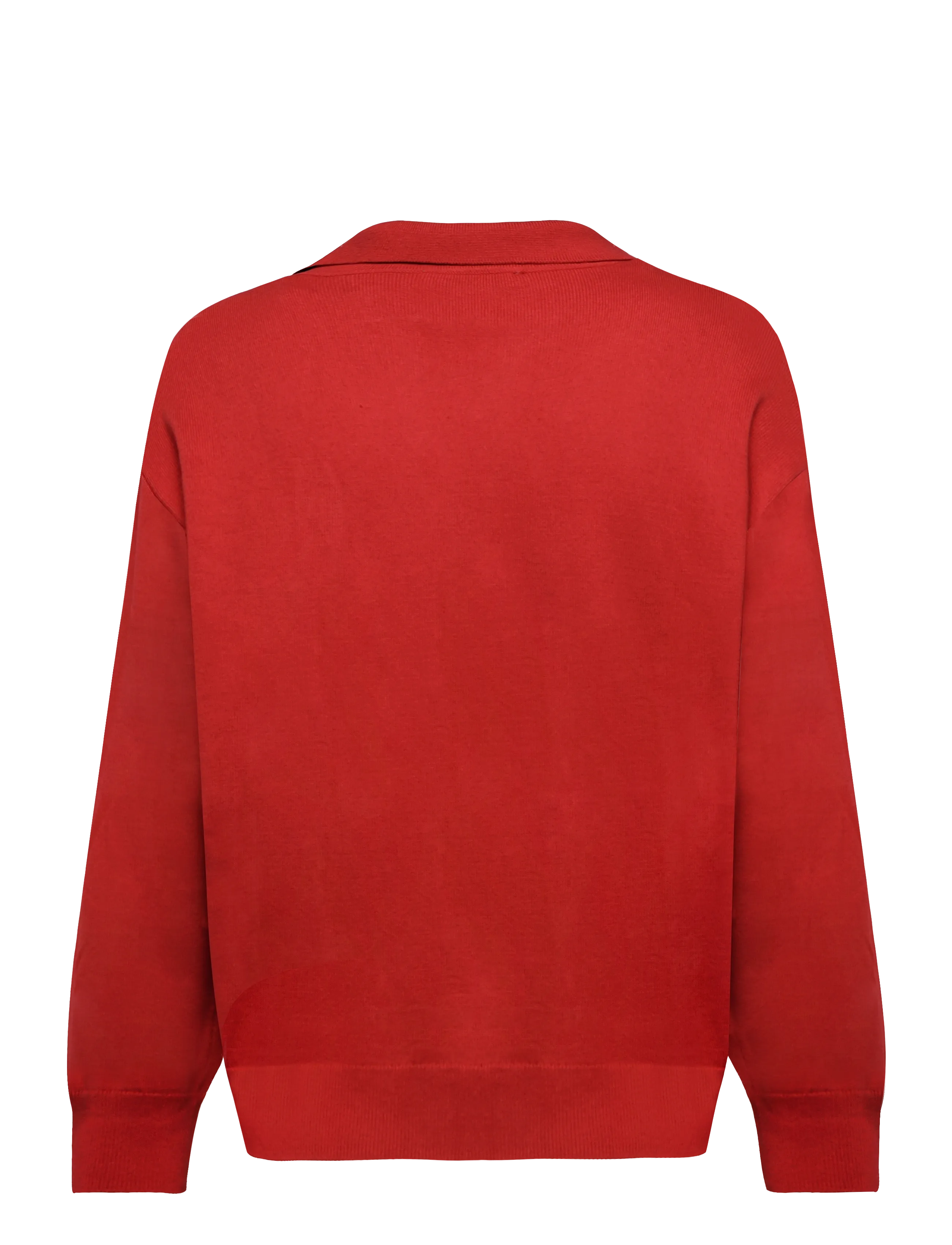 Mango Teen - Fine knit polo collar cardigan - långärmade pikéer - red - 2
