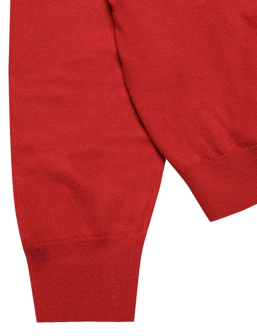 Mango Teen - Fine knit polo collar cardigan - långärmade pikéer - red - 5
