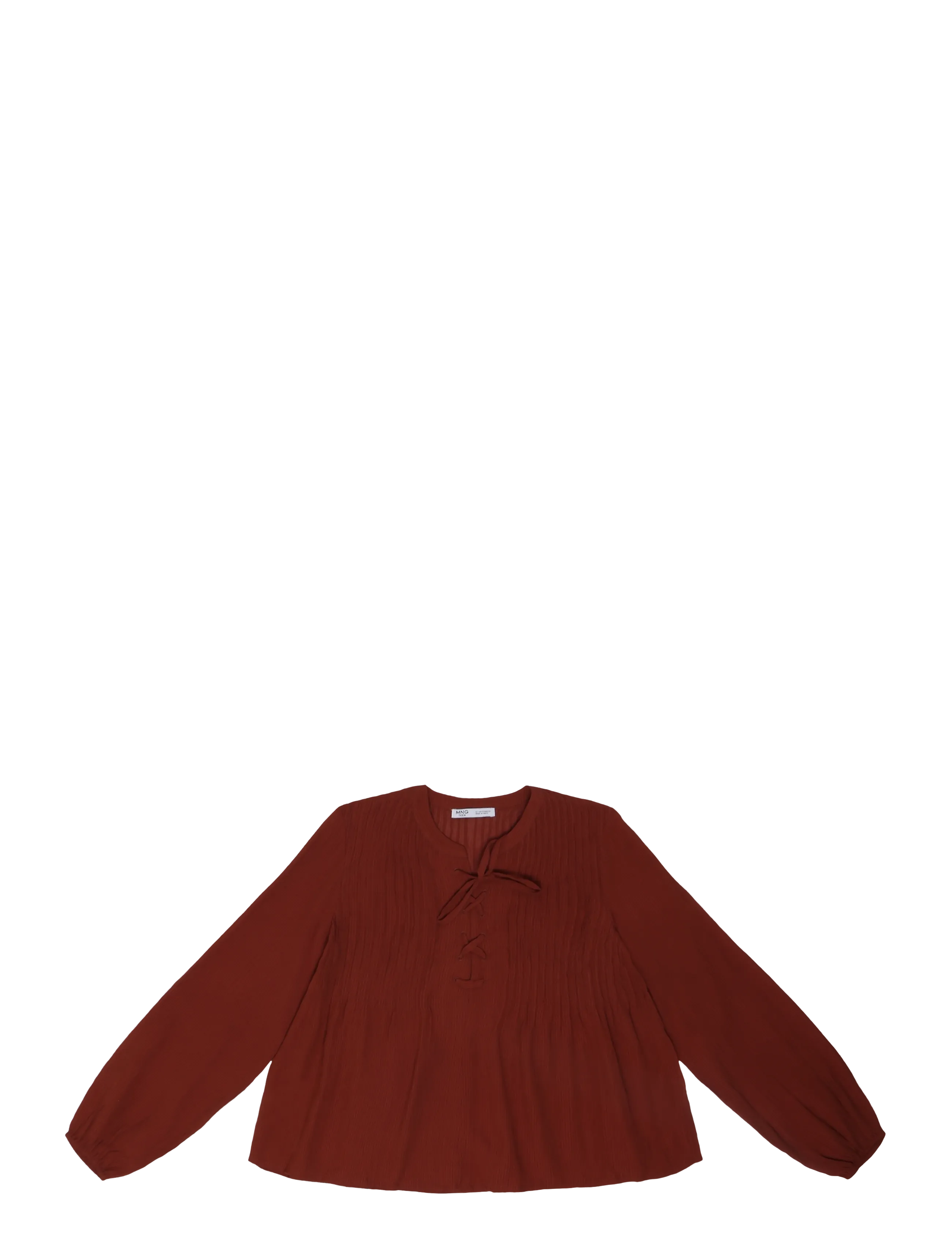 Mango Teen Chiffon blouse with tie details - Blusar & Tunikor - MEDIUM ORANGE / orange