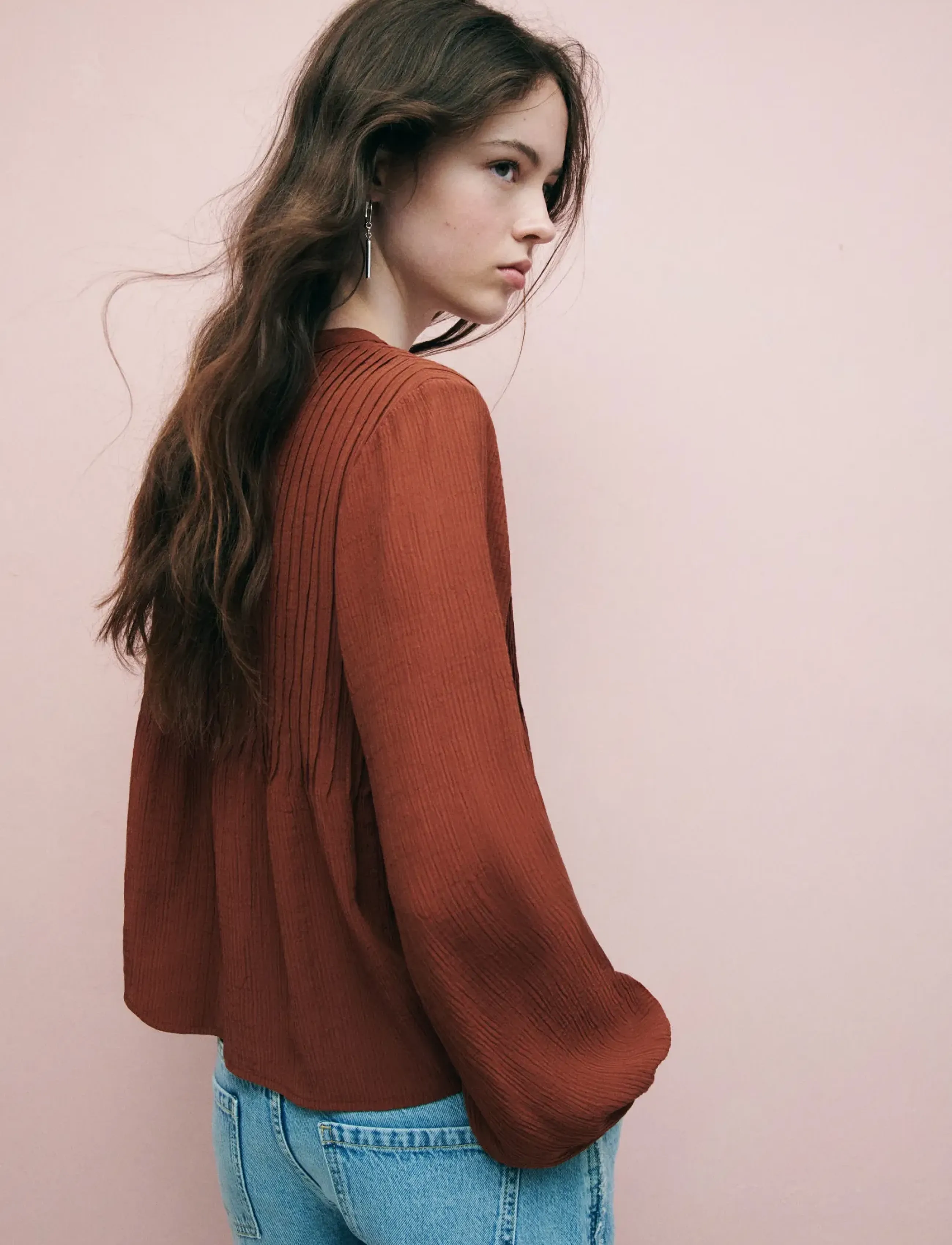Mango Teen - Chiffon blouse with tie details - bluser & tunikaer - medium orange - 3