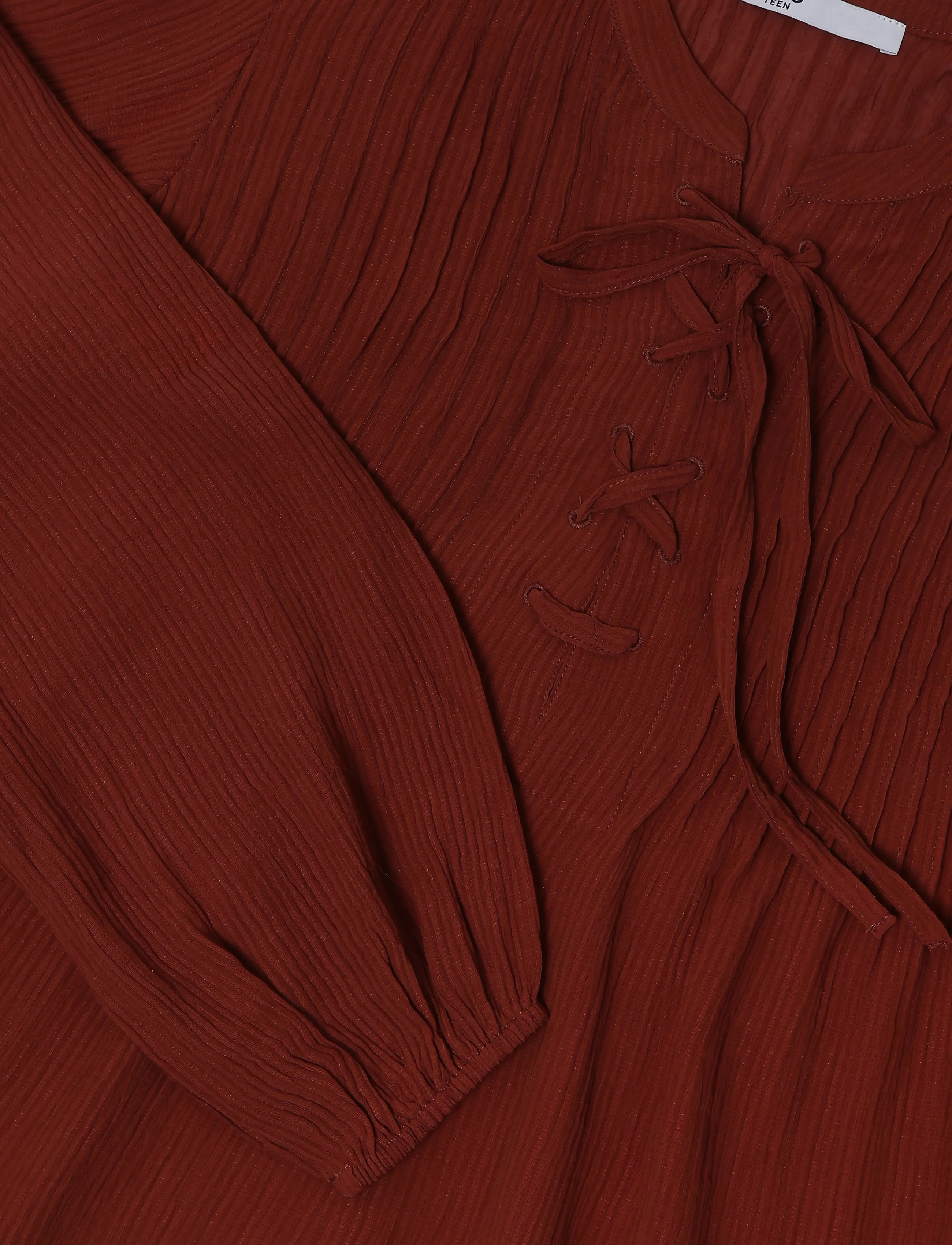 Mango Teen - Chiffon blouse with tie details - blusar & tunikor - medium orange - 2