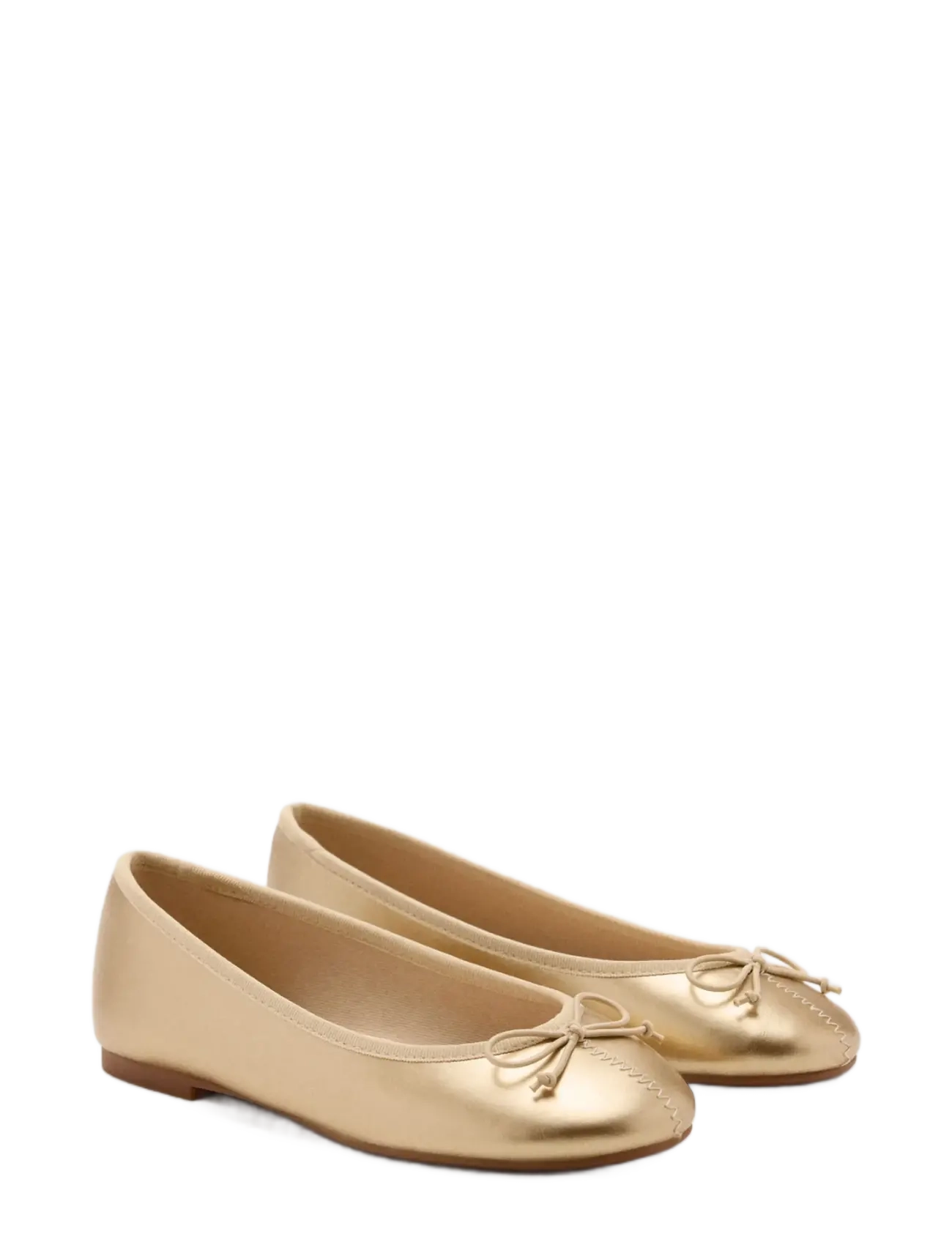 Mango Teen - Metallic ballet flats with bow - ballerinaer & slip ons - gold - 1