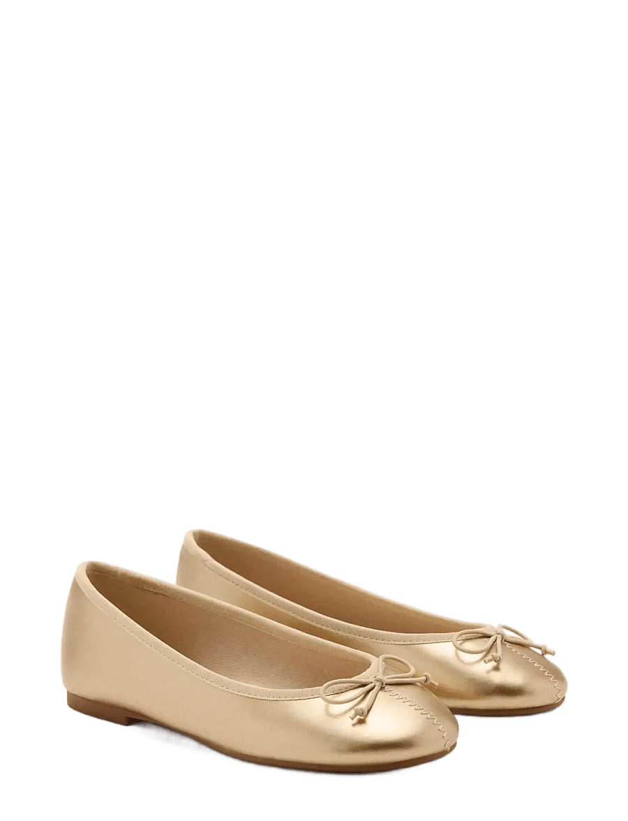 Mango Teen - Metallic ballet flats with bow - ballerinaer & slip ons - gold - 1
