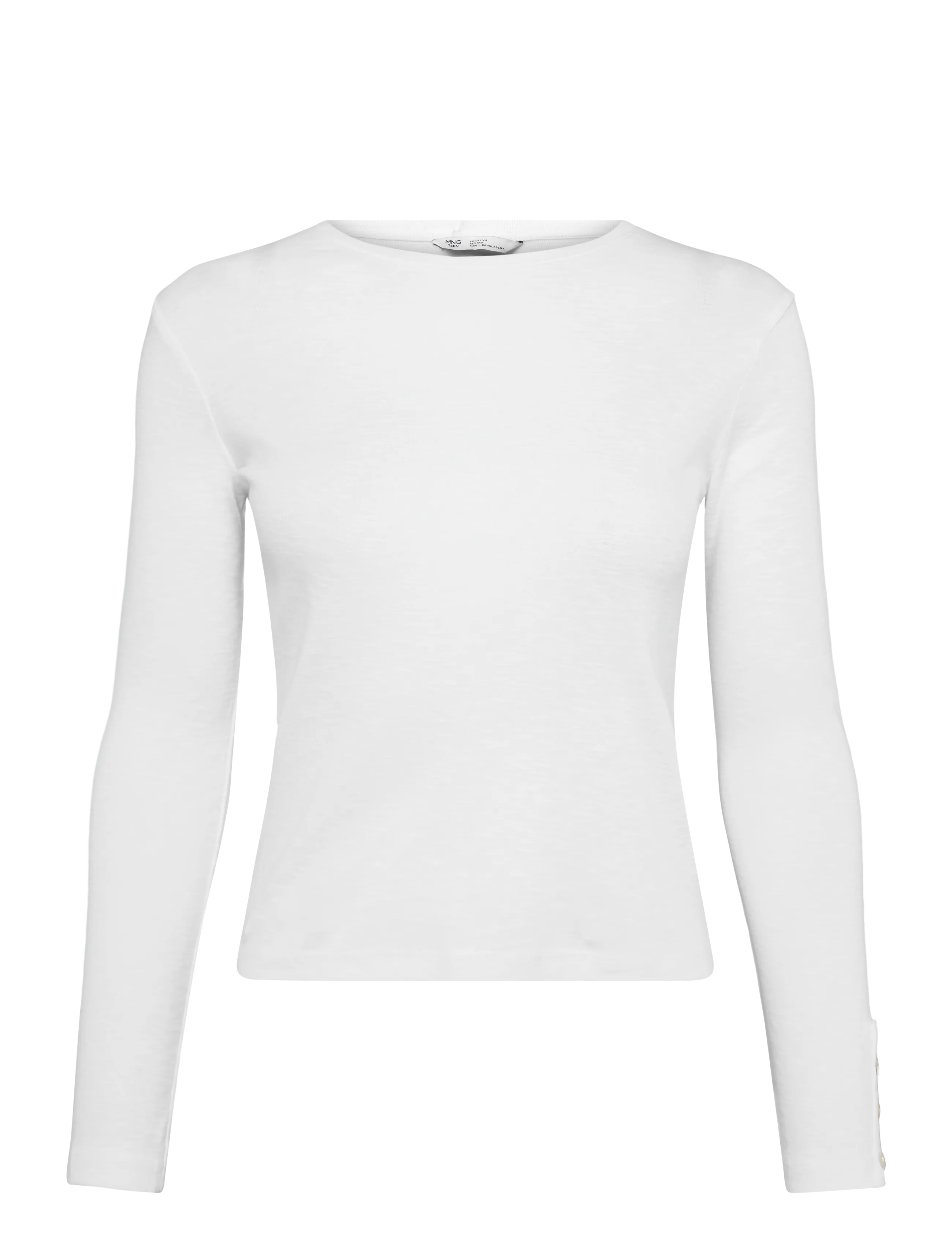 Mango Teen Long-sleeved T-shirt with decorative buttons - Langærmede T-shirts - NATURAL WHITE / white