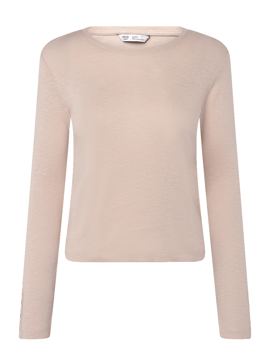 Mango Teen - Long-sleeved T-shirt with decorative buttons - langärmelig - lt pastel brown - 1