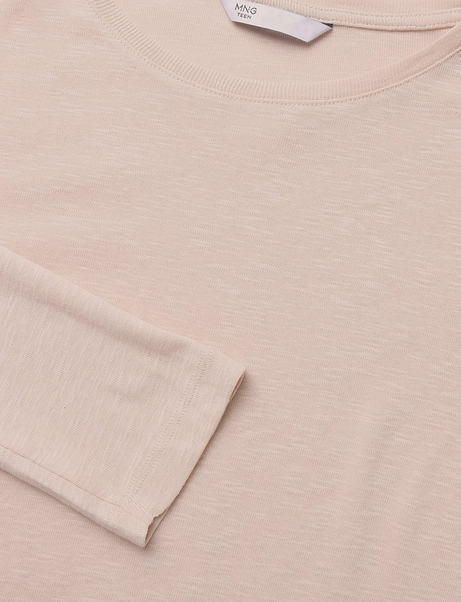 Mango Teen - Long-sleeved T-shirt with decorative buttons - langärmelig - lt pastel brown - 4