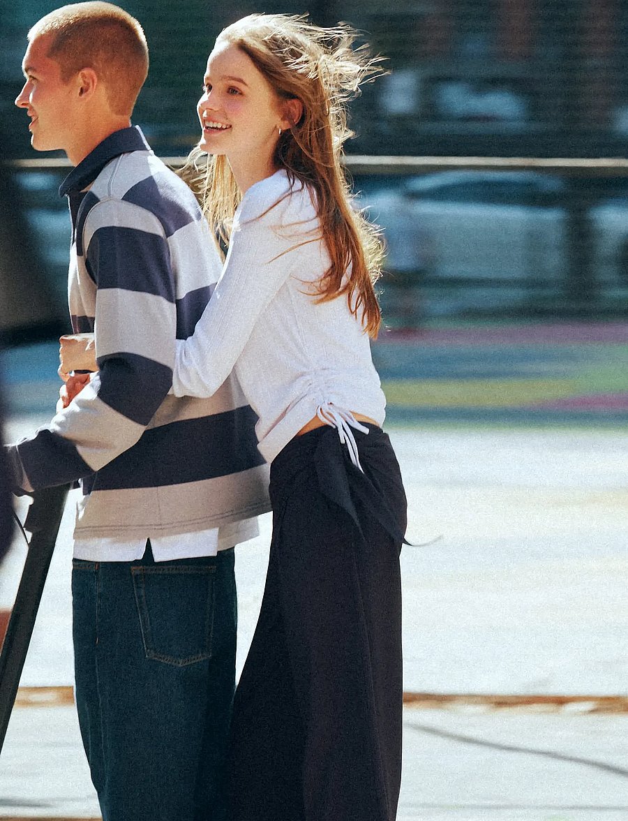 Mango Teen - Pinstripe bandana trousers - bukser - navy - 0