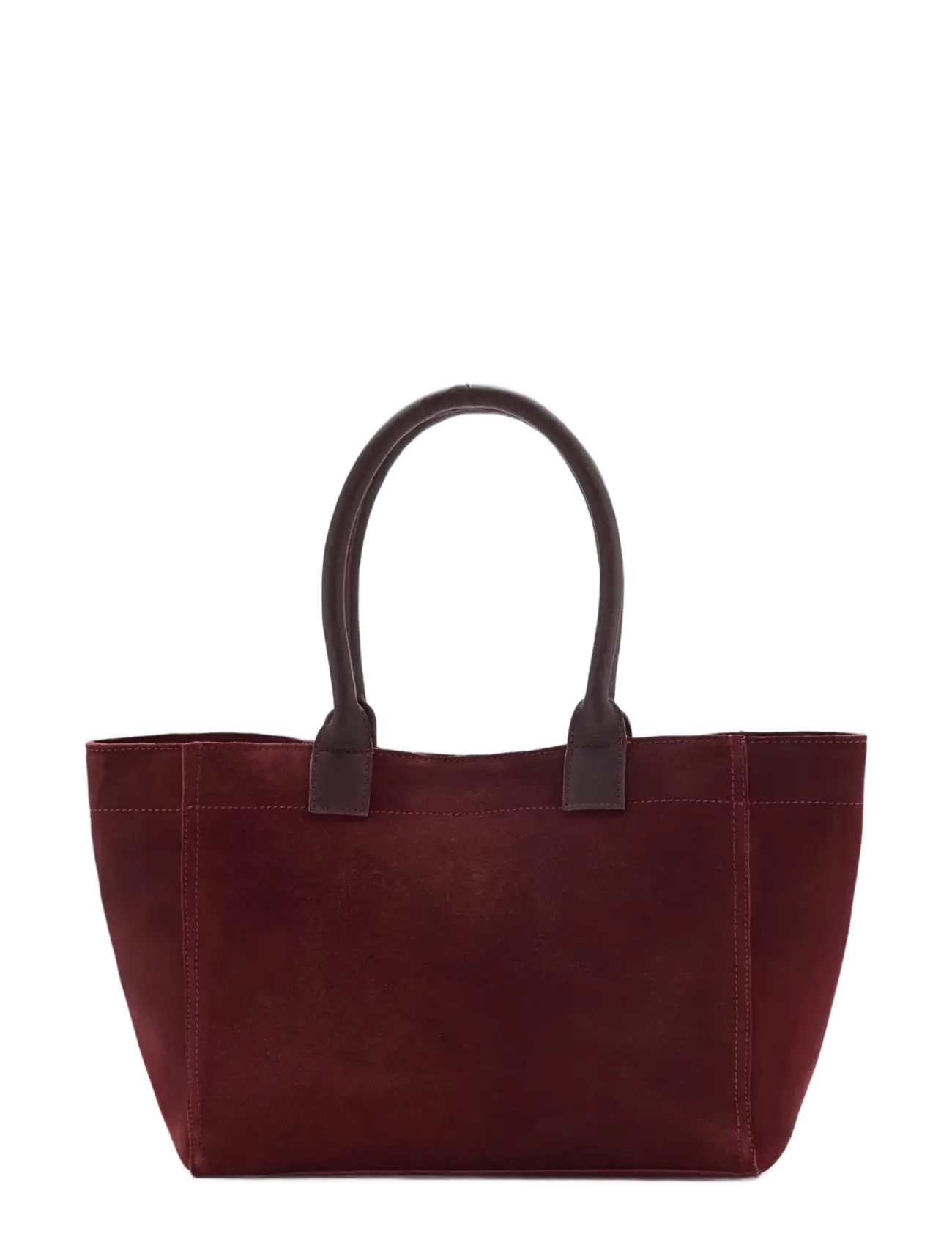 Mango Teen Split-Leather Tote Bag - Burgundy - ONE SIZE