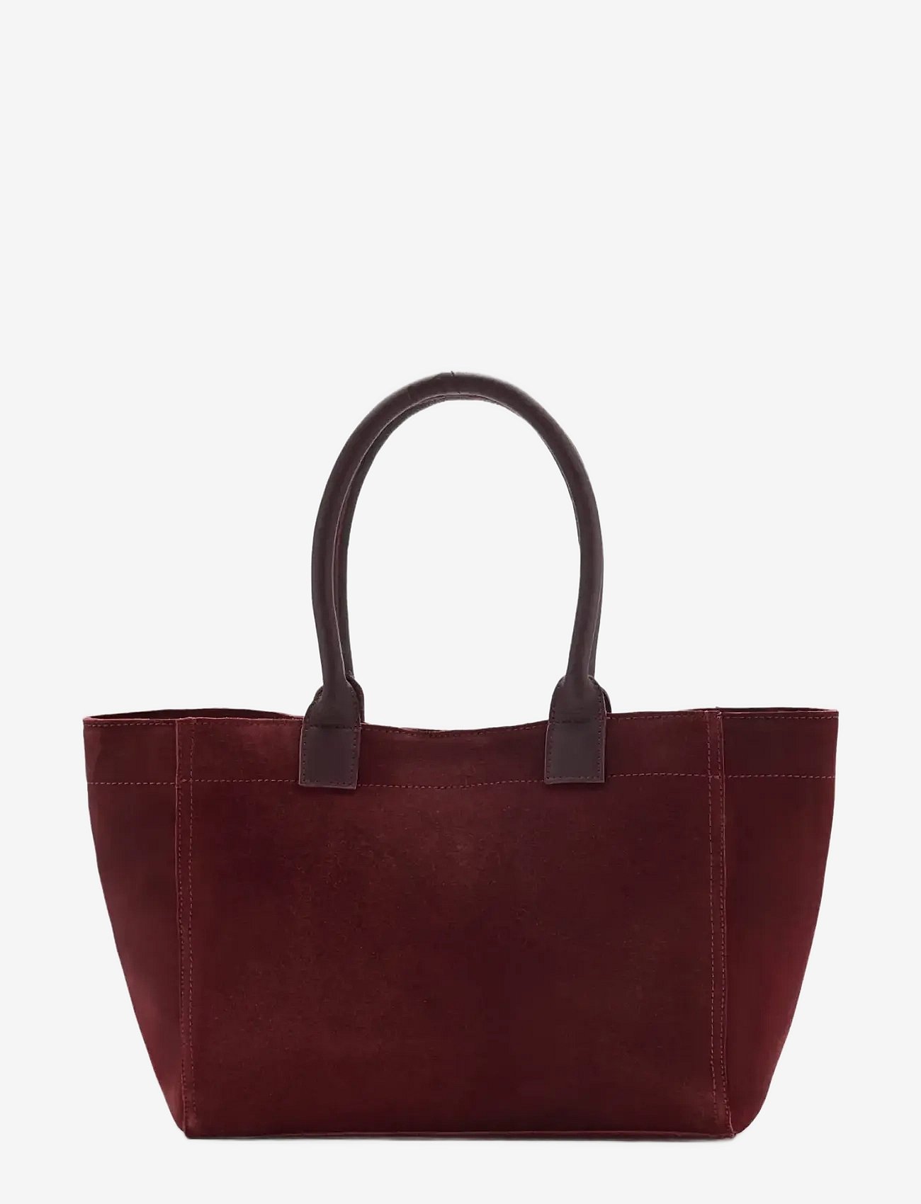 Mango Teen Split-Leather Tote Bag - Burgundy - ONE SIZE