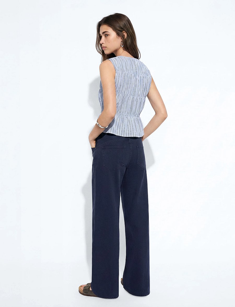Mango Teen - Gathered 100% cotton striped top - Ærmeløs undertrøje - lt-pastel blue - 3