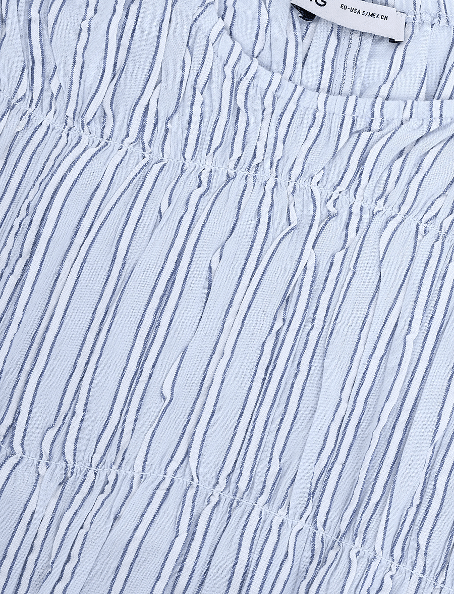 Mango Teen - Gathered 100% cotton striped top - Ærmeløs undertrøje - lt-pastel blue - 4