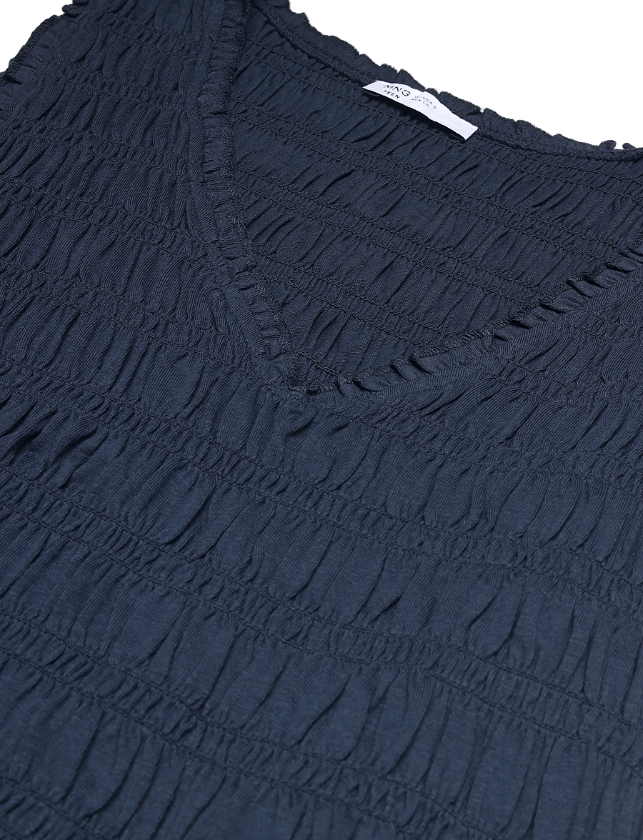 Mango Teen - Ruched cotton top - Ærmeløs undertrøje - navy - 4