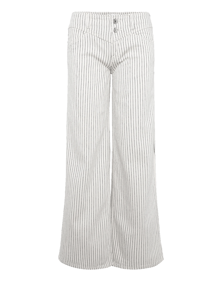 Mango Teen - Wide leg striped jeans - brede jeans - light beige - 1
