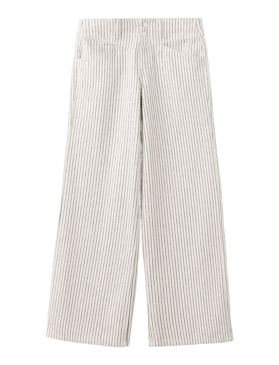 Mango Teen - Wide leg striped jeans - vida jeans - light beige - 1