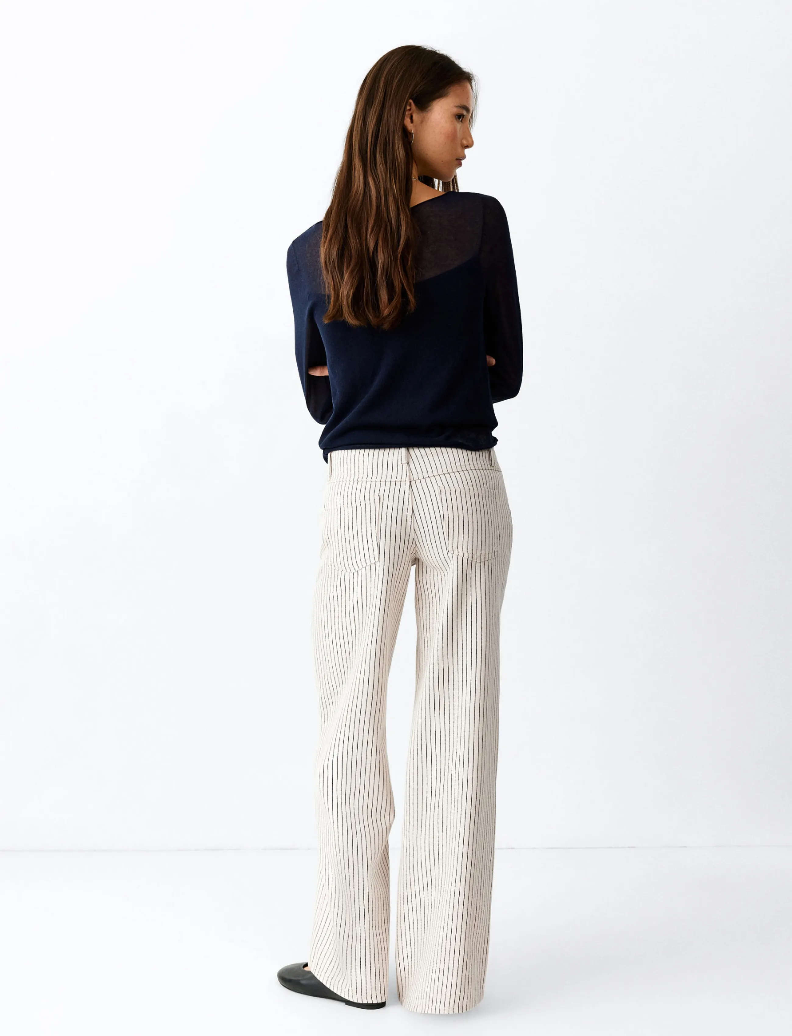 Mango Teen - Wide leg striped jeans - vida jeans - light beige - 2
