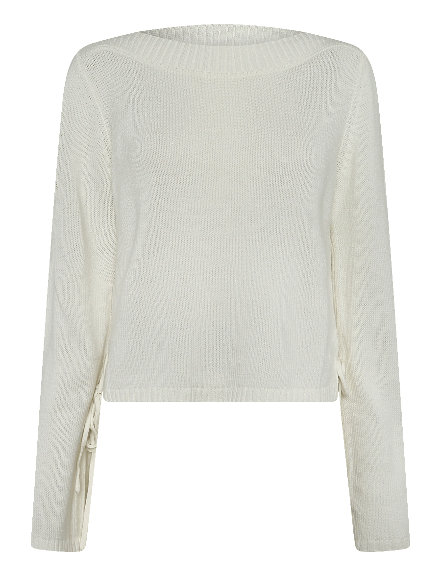 Mango Teen - Knitted sweater with tie slits - trøjer - natural white - 1