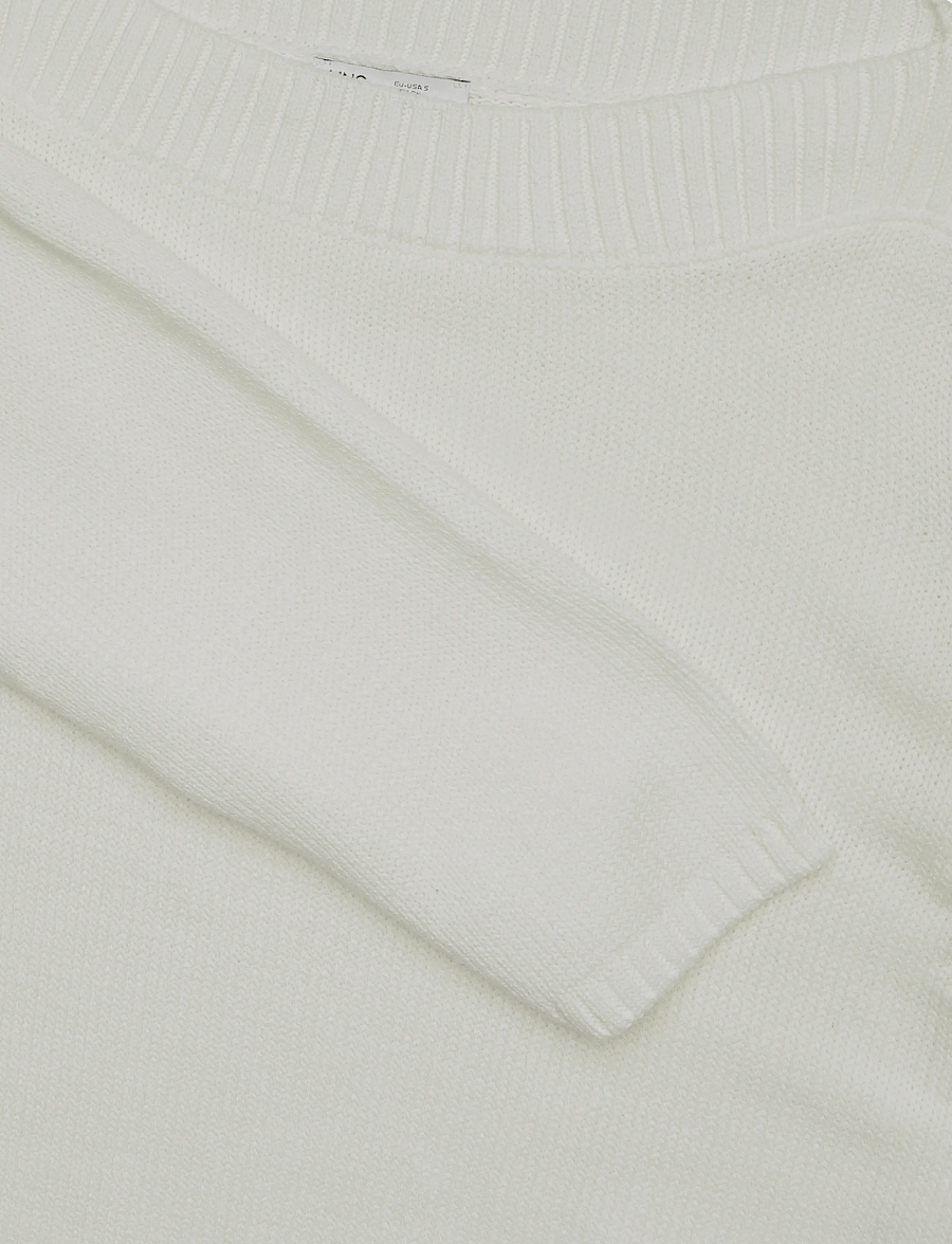 Mango Teen - Knitted sweater with tie slits - trøjer - natural white - 4