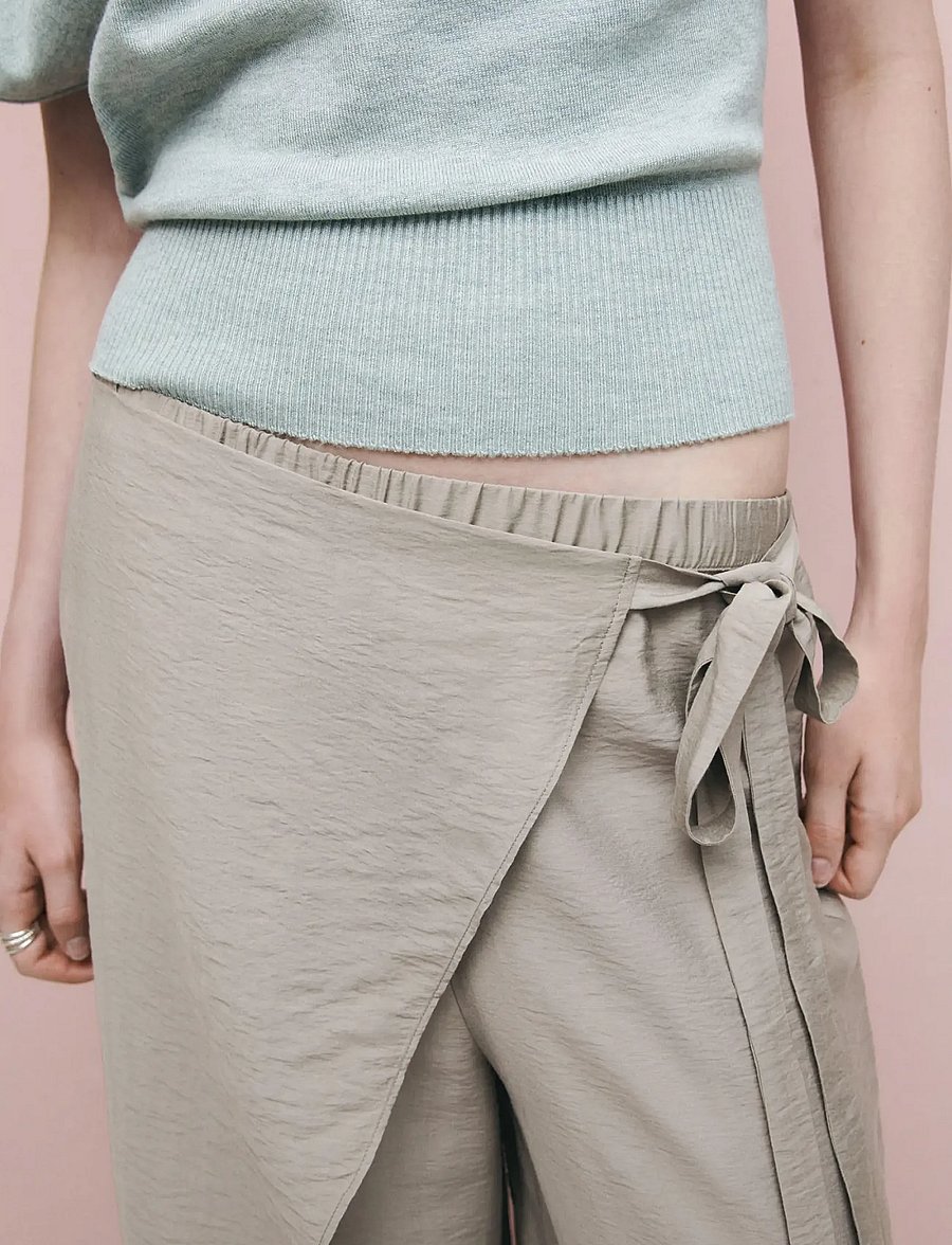 Mango Teen - Wide-leg pareo trousers - bukser - medium brown - 0