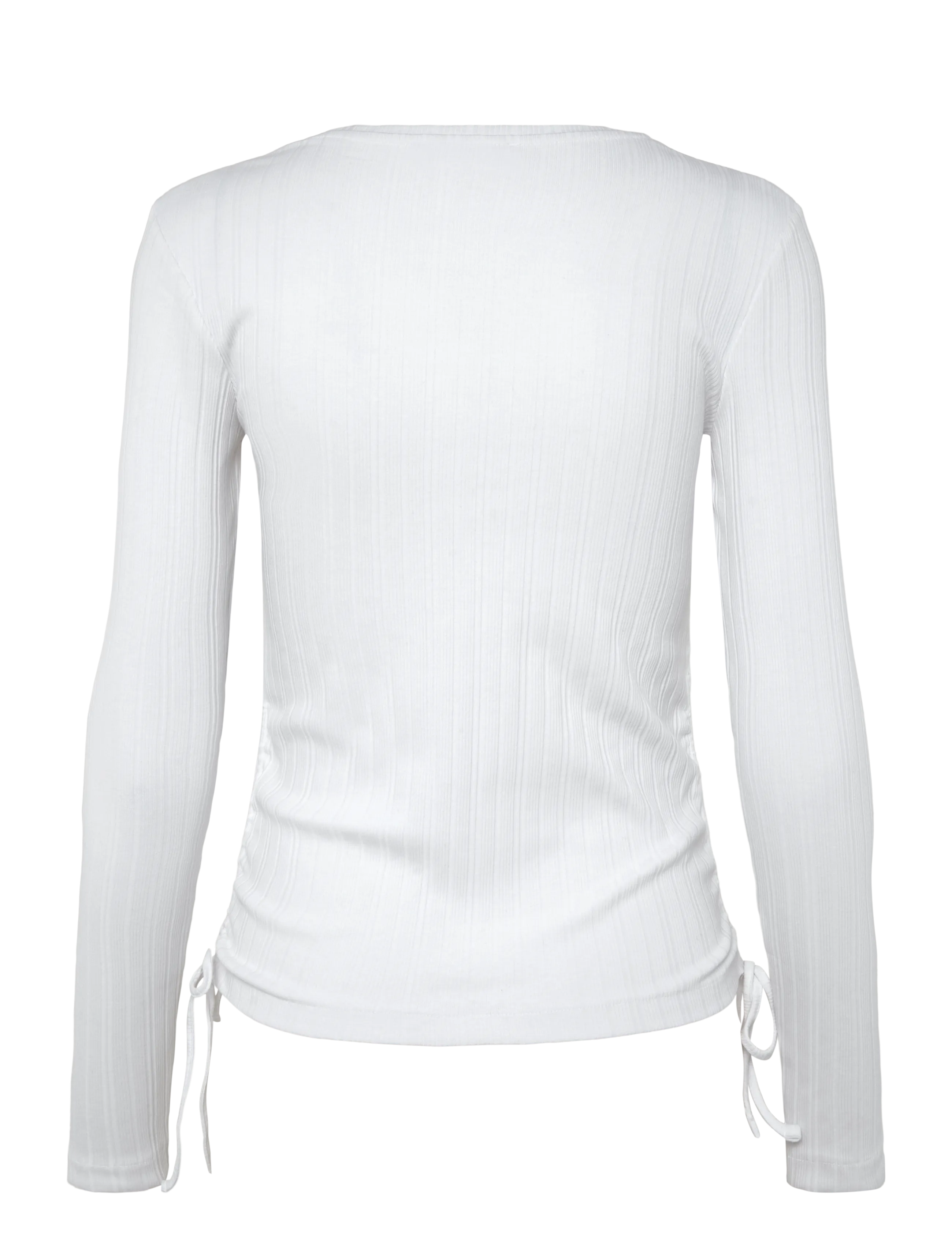 Mango Teen - Ribbed T-shirt with ruched detail - langærmede t-shirts - natural white - 2