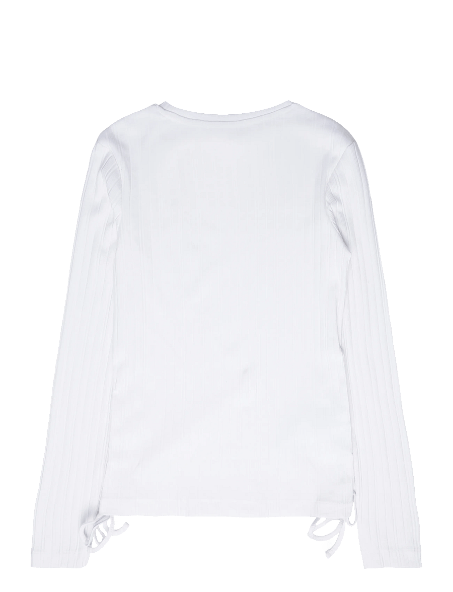 Mango Teen - Ribbed T-shirt with ruched detail - långärmade t-shirts - natural white - 2