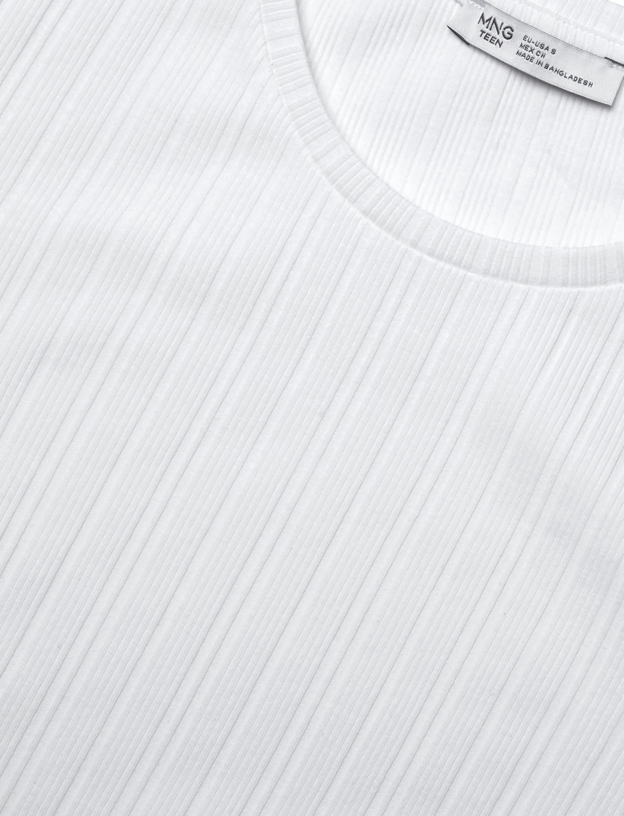 Mango Teen - Ribbed T-shirt with ruched detail - langærmede t-shirts - natural white - 4