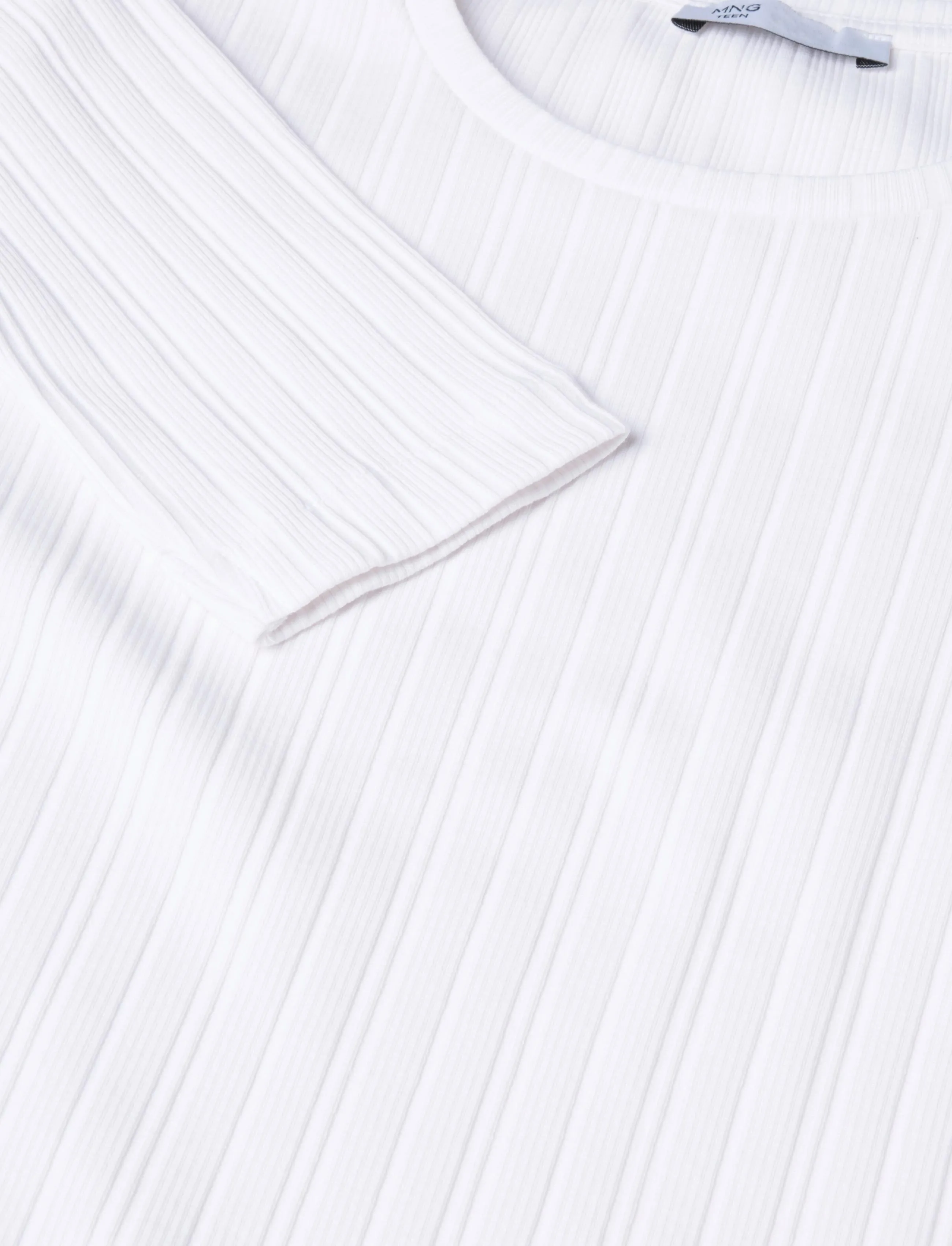 Mango Teen - Ribbed T-shirt with ruched detail - natural white - 2