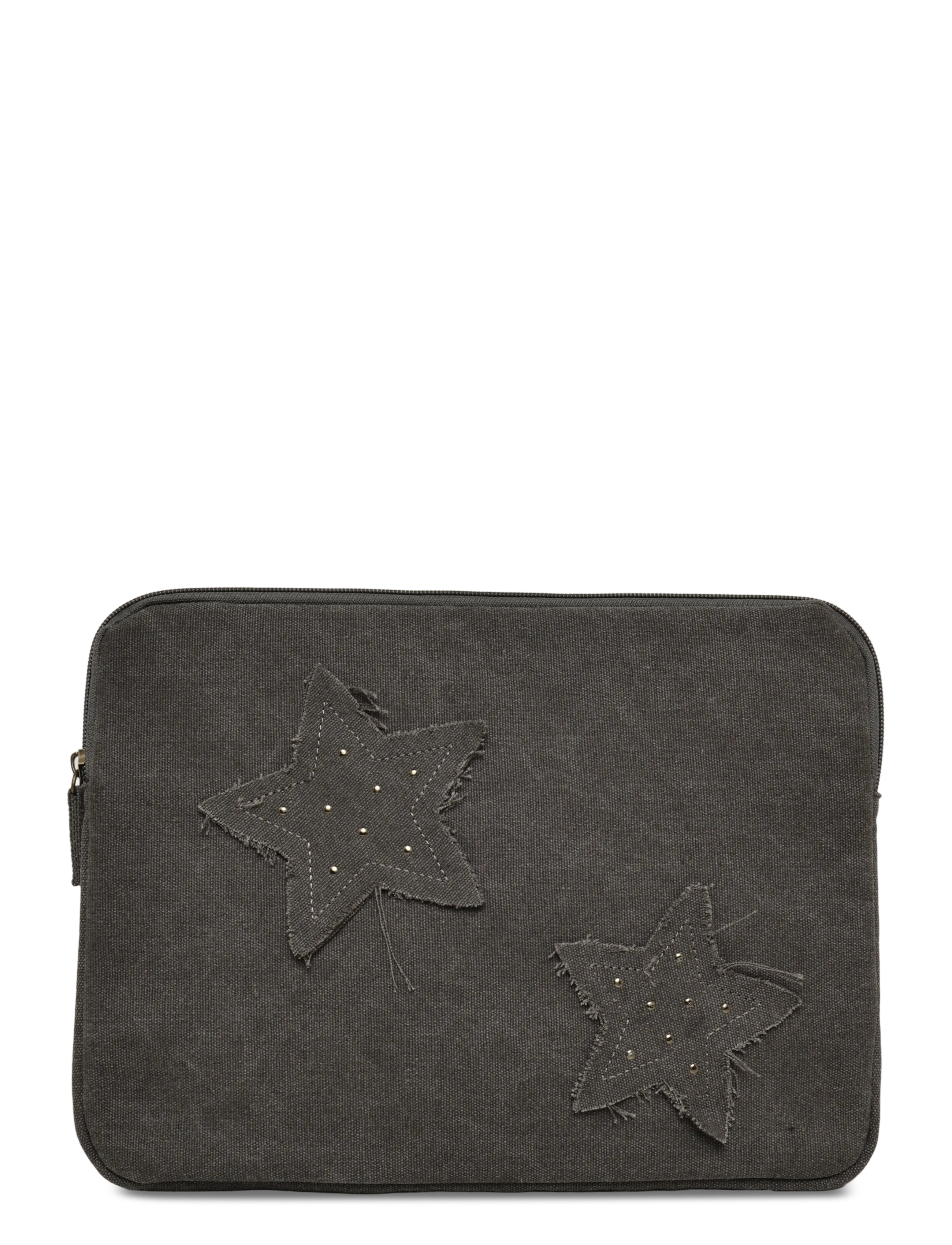 Mango Teen Canvas laptop case with embroidered stars - Accessories - LT PASTEL GREY / grey