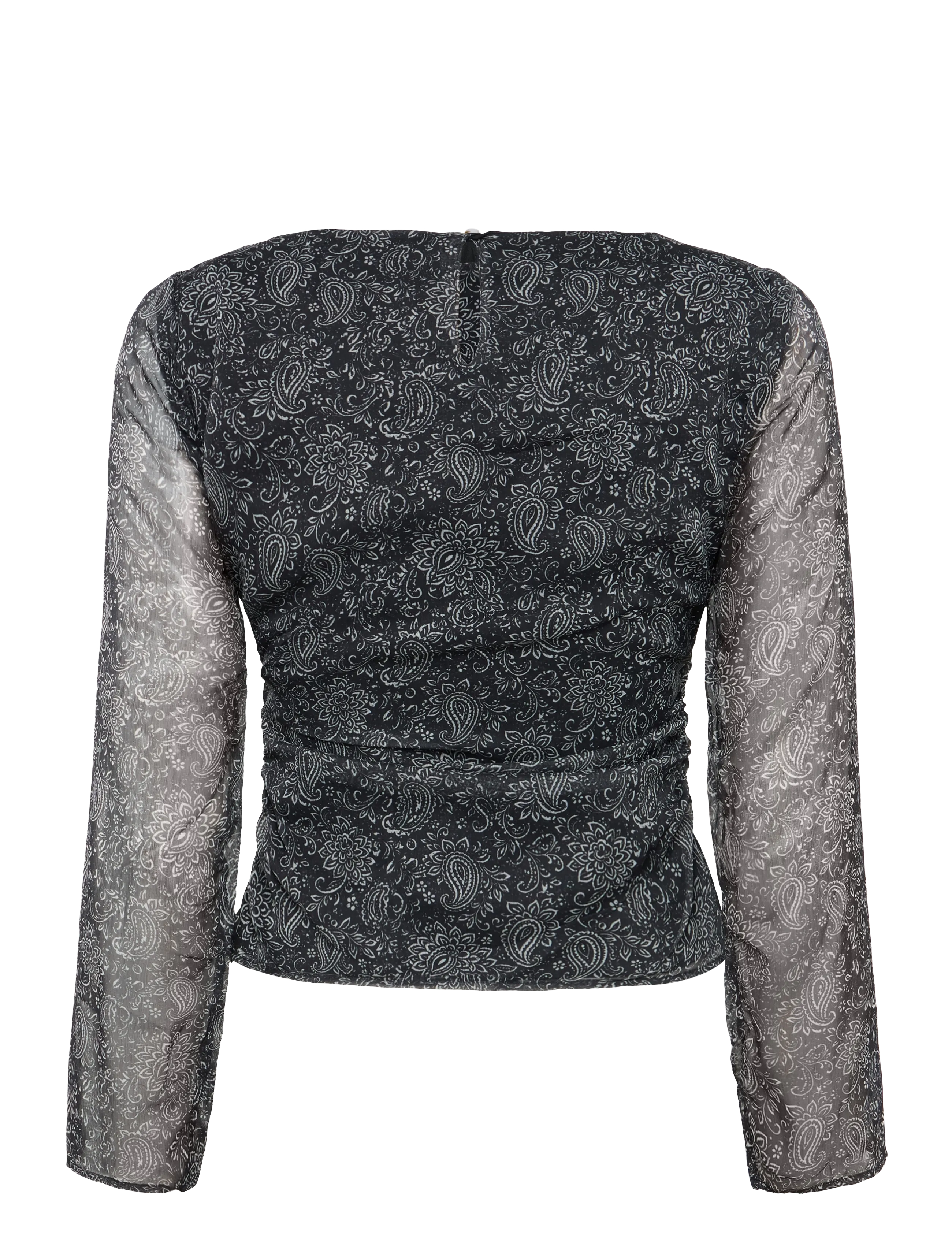 Mango Teen - Paisley boat-neck blouse - bluser & tunikaer - black - 2