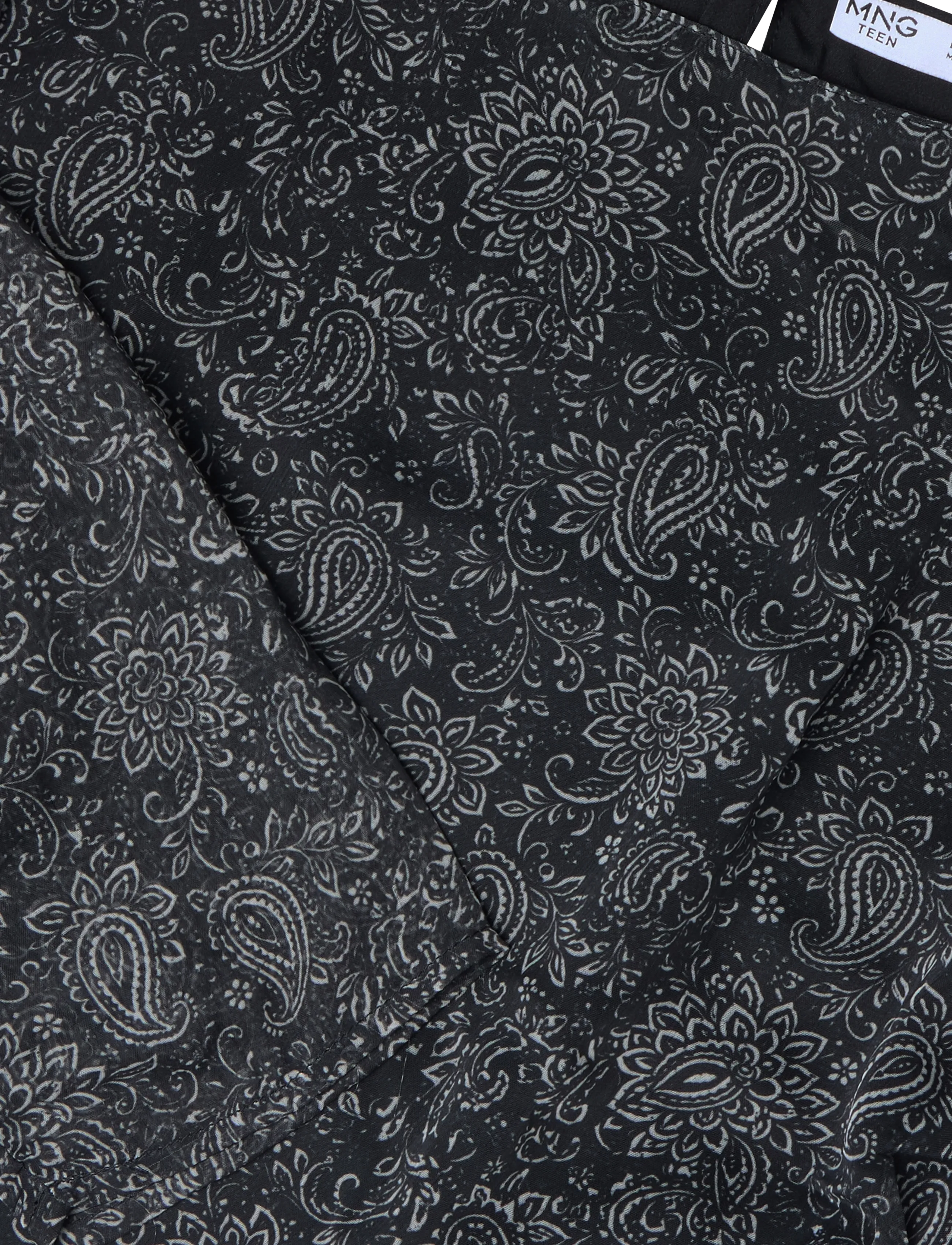 Mango Teen - Paisley boat-neck blouse - bluser & tunikaer - black - 4