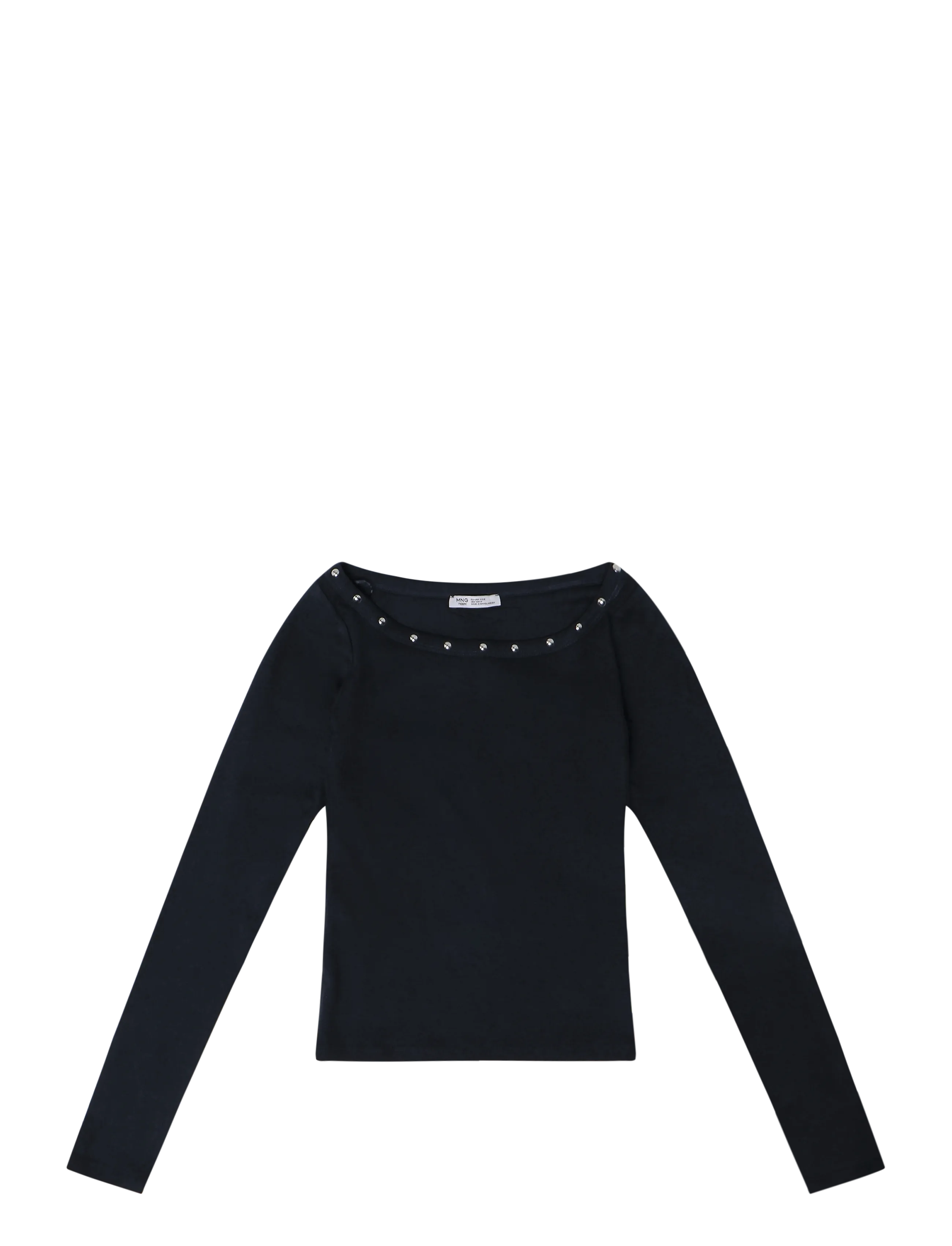 Mango Teen Boat neck studded T-shirt - Toppe og t-shirts - NAVY / navy