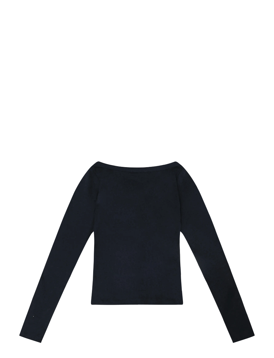 Mango Teen - Boat neck studded T-shirt - langærmede t-shirts - navy - 1