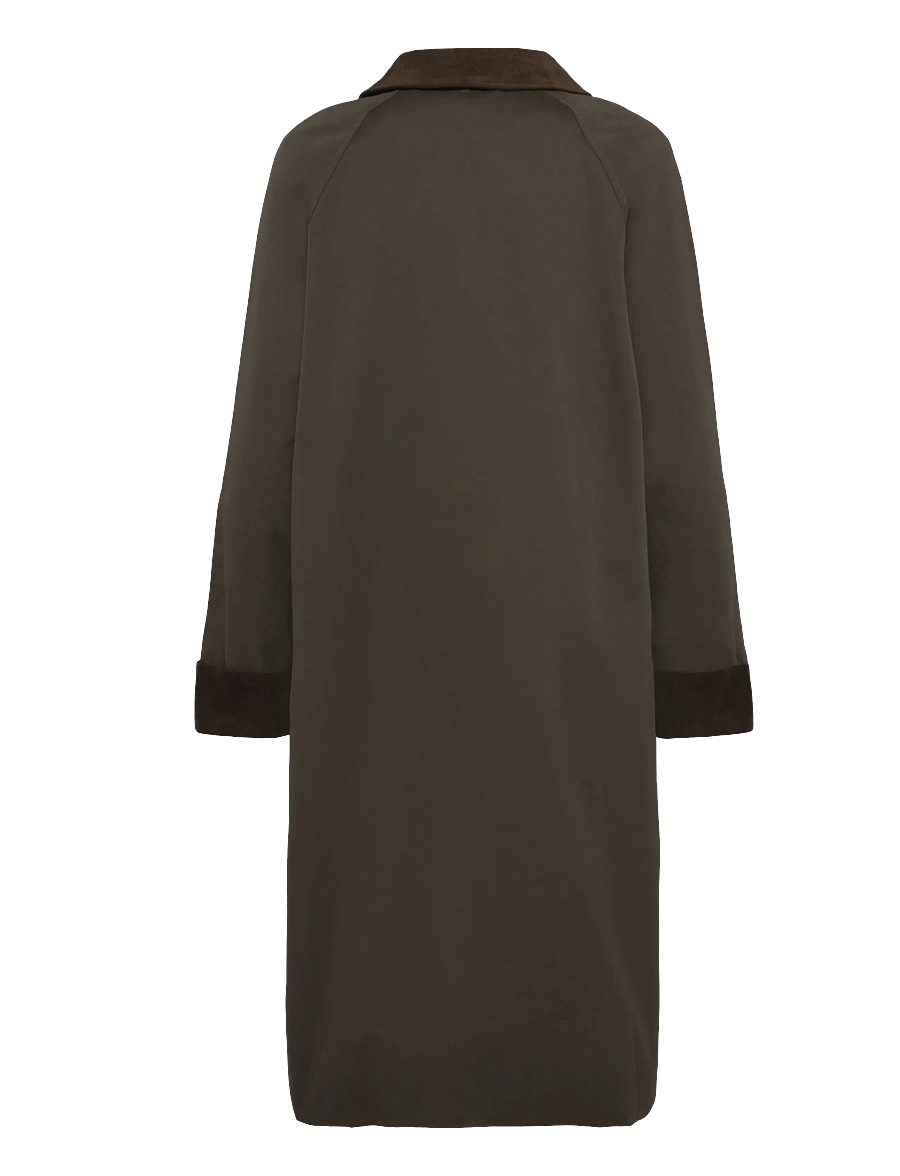 Mango Teen - Long cotton trench coat with corduroy collar - rockar & kappor - dark green - 2