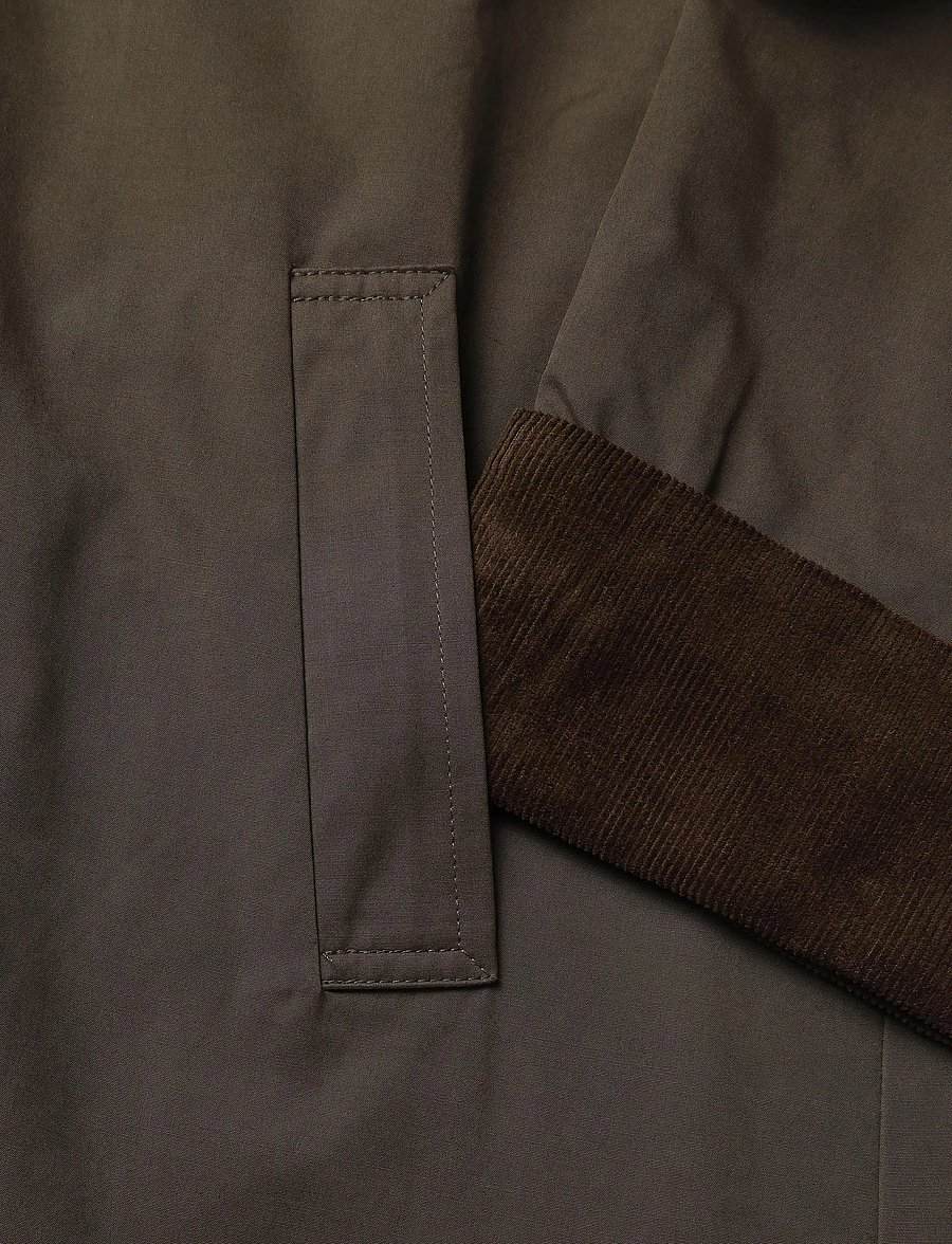 Mango Teen - Long cotton trench coat with corduroy collar - rockar & kappor - dark green - 5