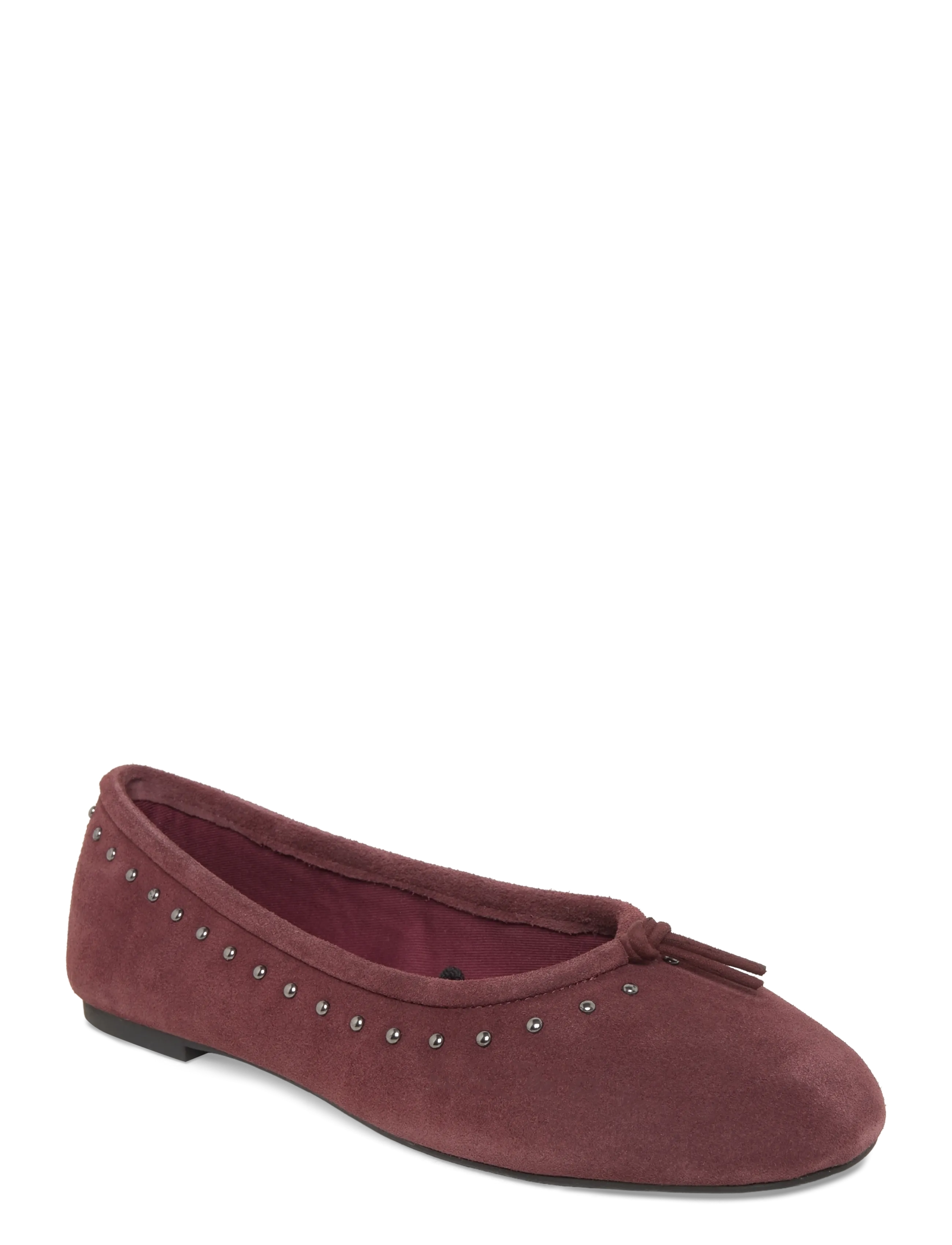 Mango Teen Leather studded bow ballerina - Sko - DARK RED / burgundy