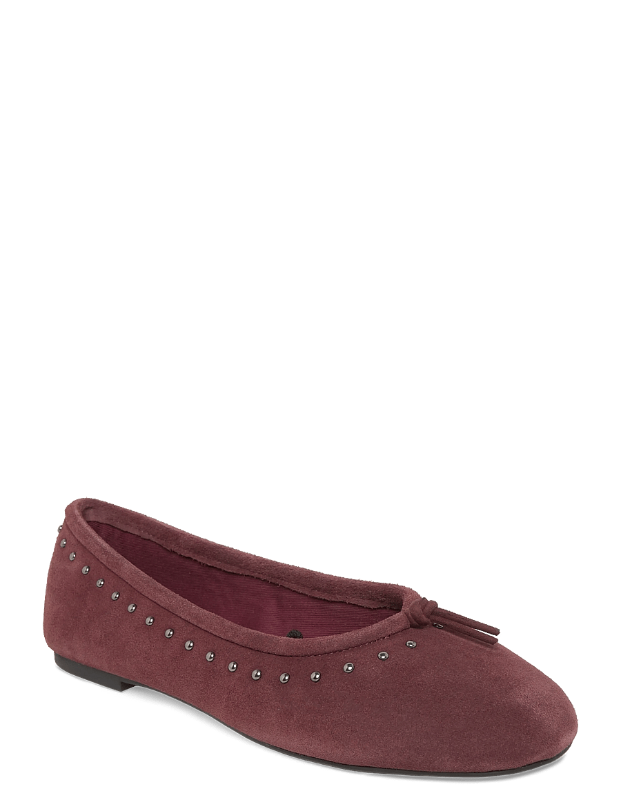 Mango Teen - Leather studded bow ballerina - ballerinaer & slip ons - dark red - 0