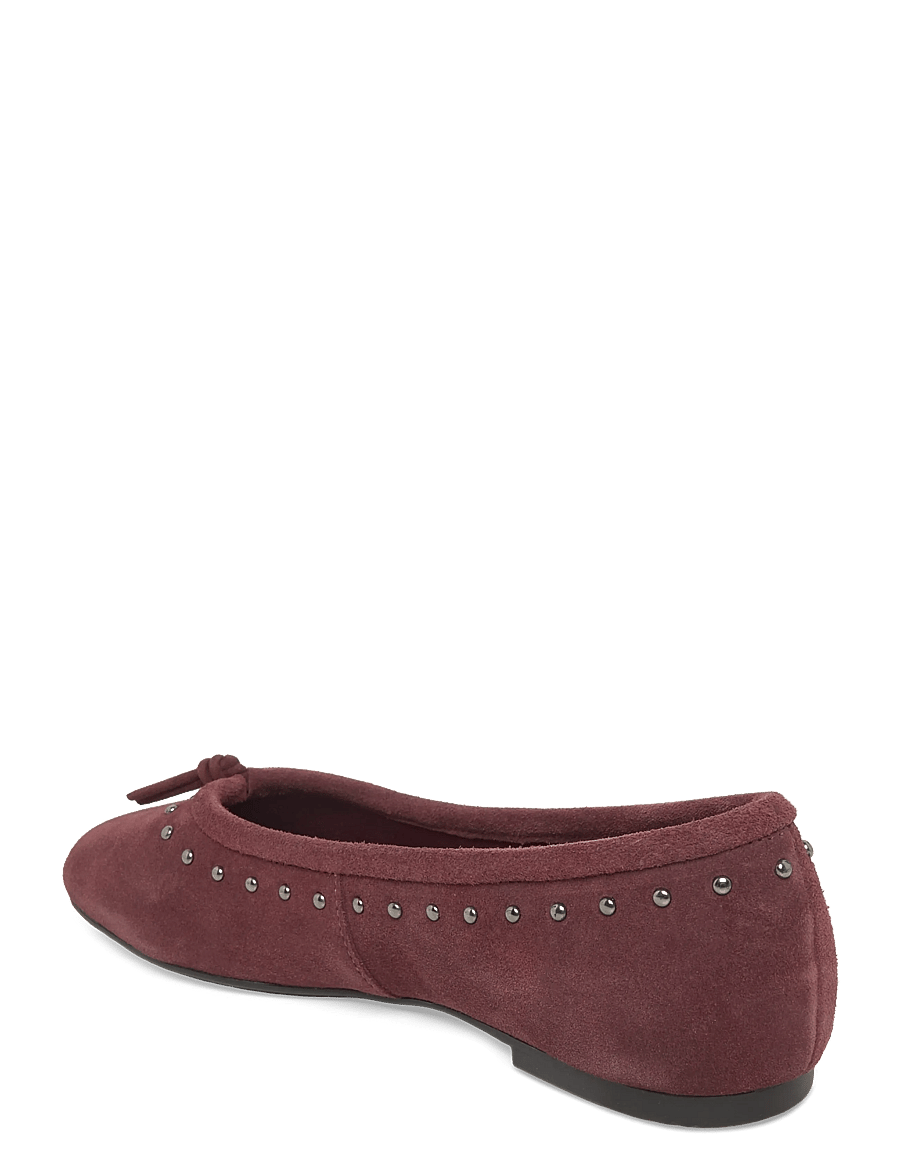 Mango Teen - Leather studded bow ballerina - ballerinaer & slip ons - dark red - 1