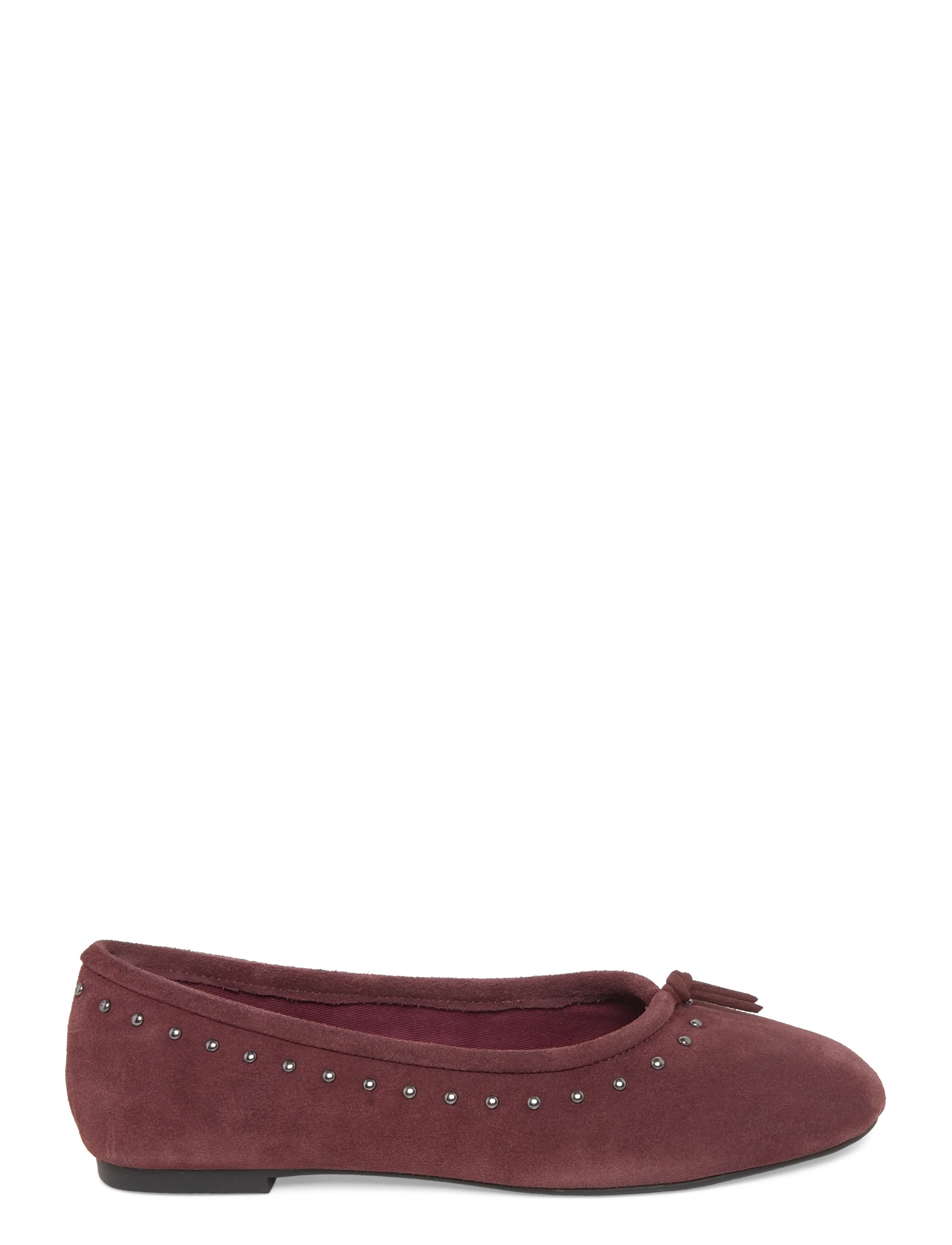Mango Teen - Leather studded bow ballerina - ballerinaer & slip ons - dark red - 2