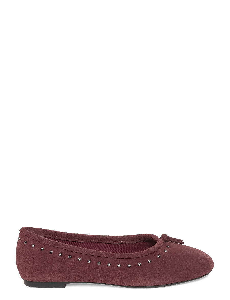 Mango Teen - Leather studded bow ballerina - ballerinaer & slip ons - dark red - 2