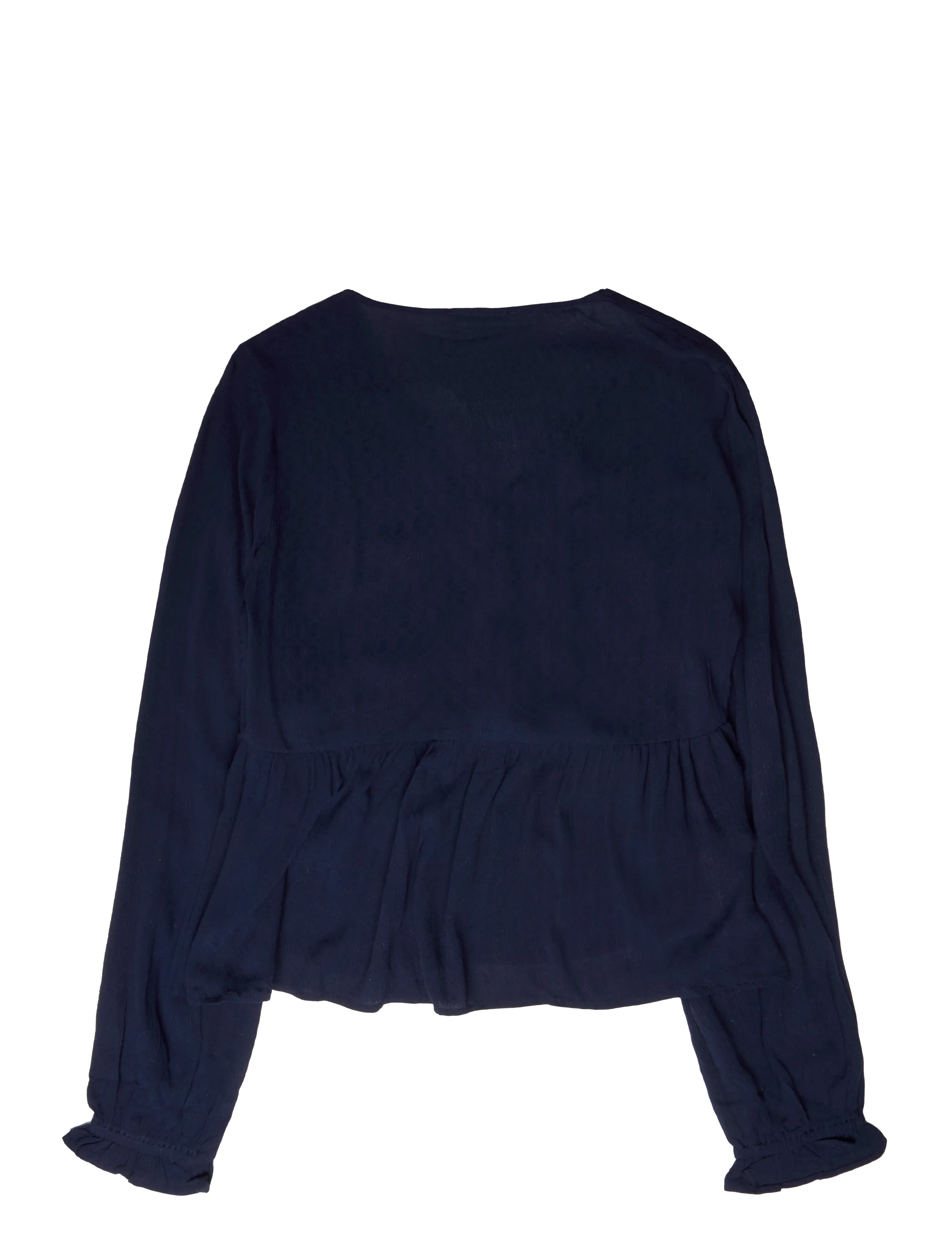 Mango Teen - Textured V-neck blouse - blusar & tunikor - navy - 1