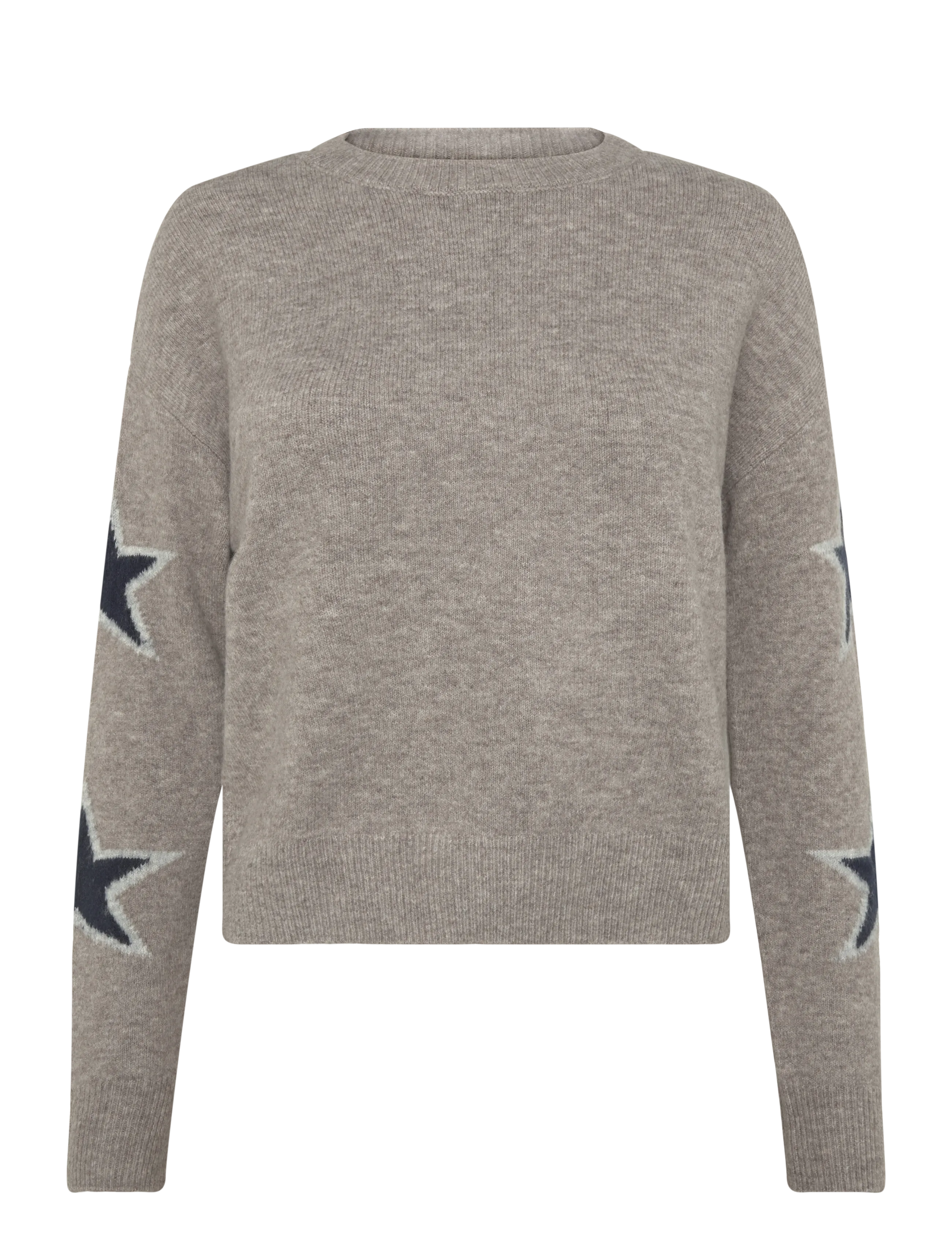 Mango Teen Star-detail jersey - Stickat - LT PASTEL BROWN / beige