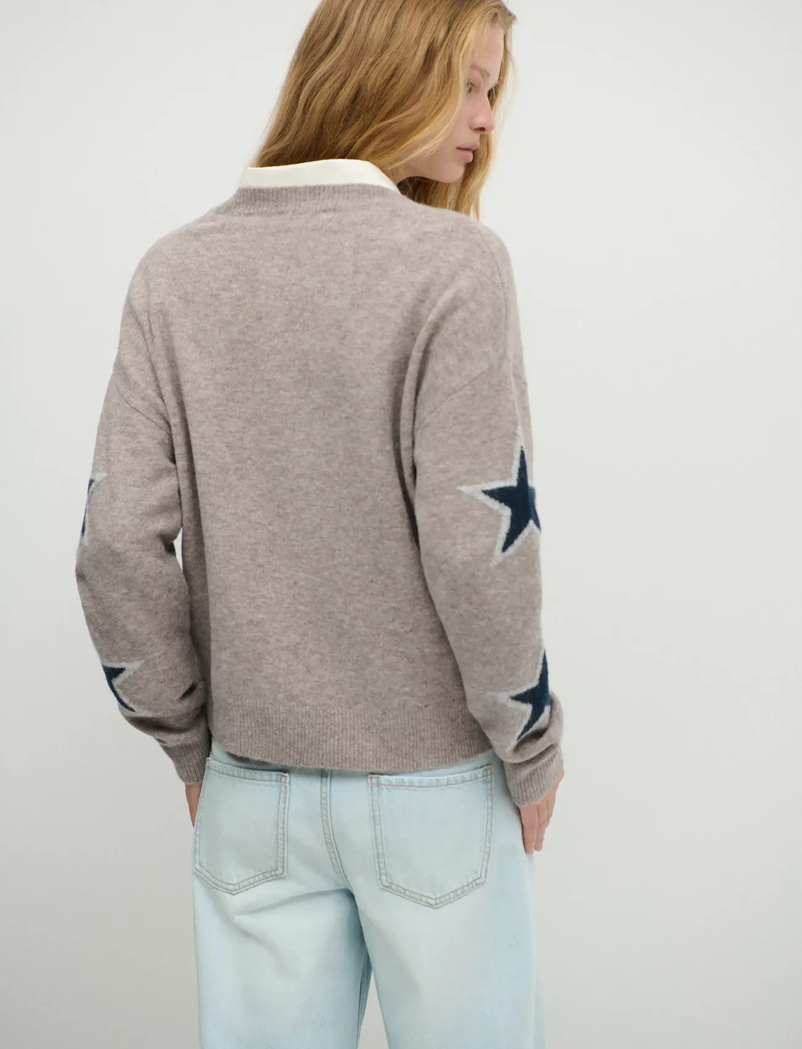 Mango Teen - Star-detail jersey - stickade tröjor - lt pastel brown - 3