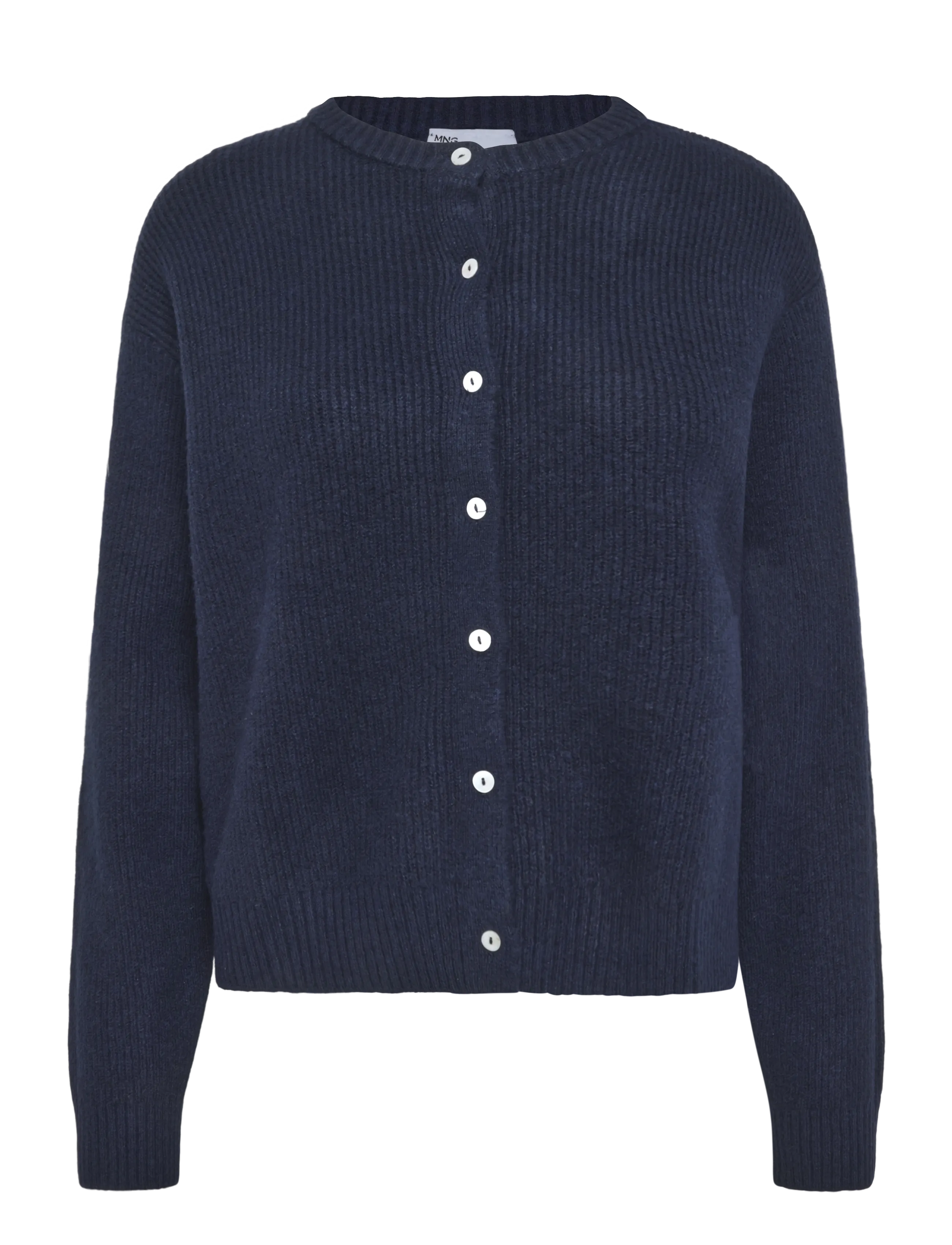 Mango Teen - Ribbed buttoned cardigan - koftor - navy - 1