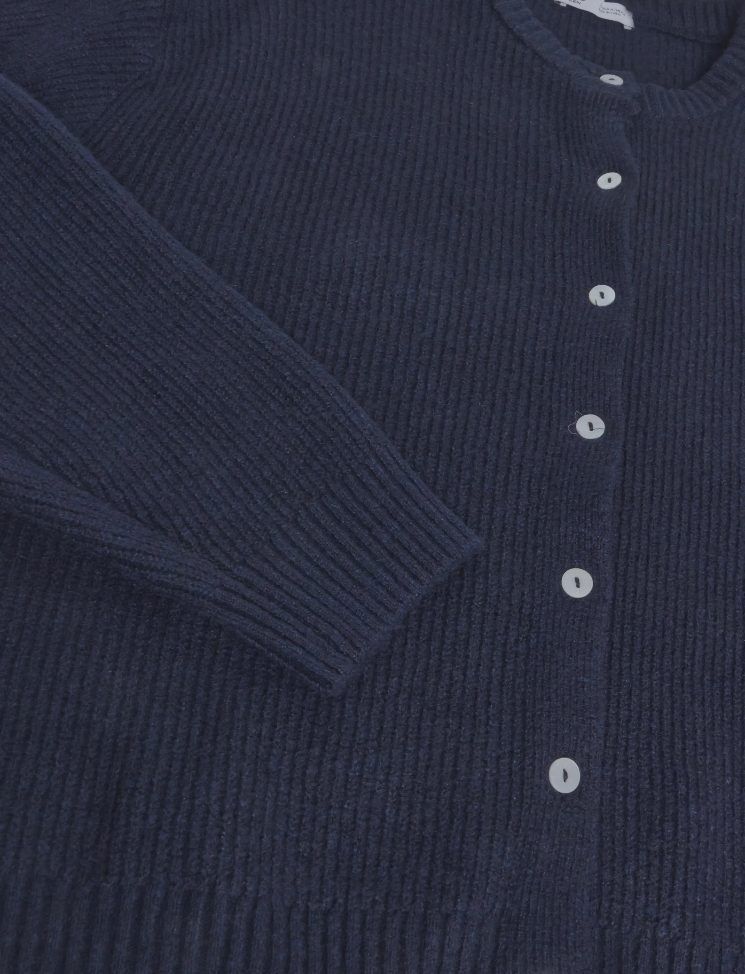 Mango Teen - Ribbed buttoned cardigan - koftor - navy - 4
