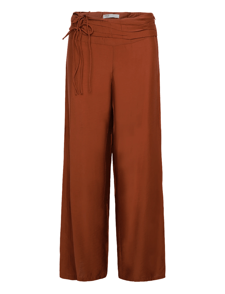 Mango Teen - Straight trousers with tie details - bukser - medium orange - 1