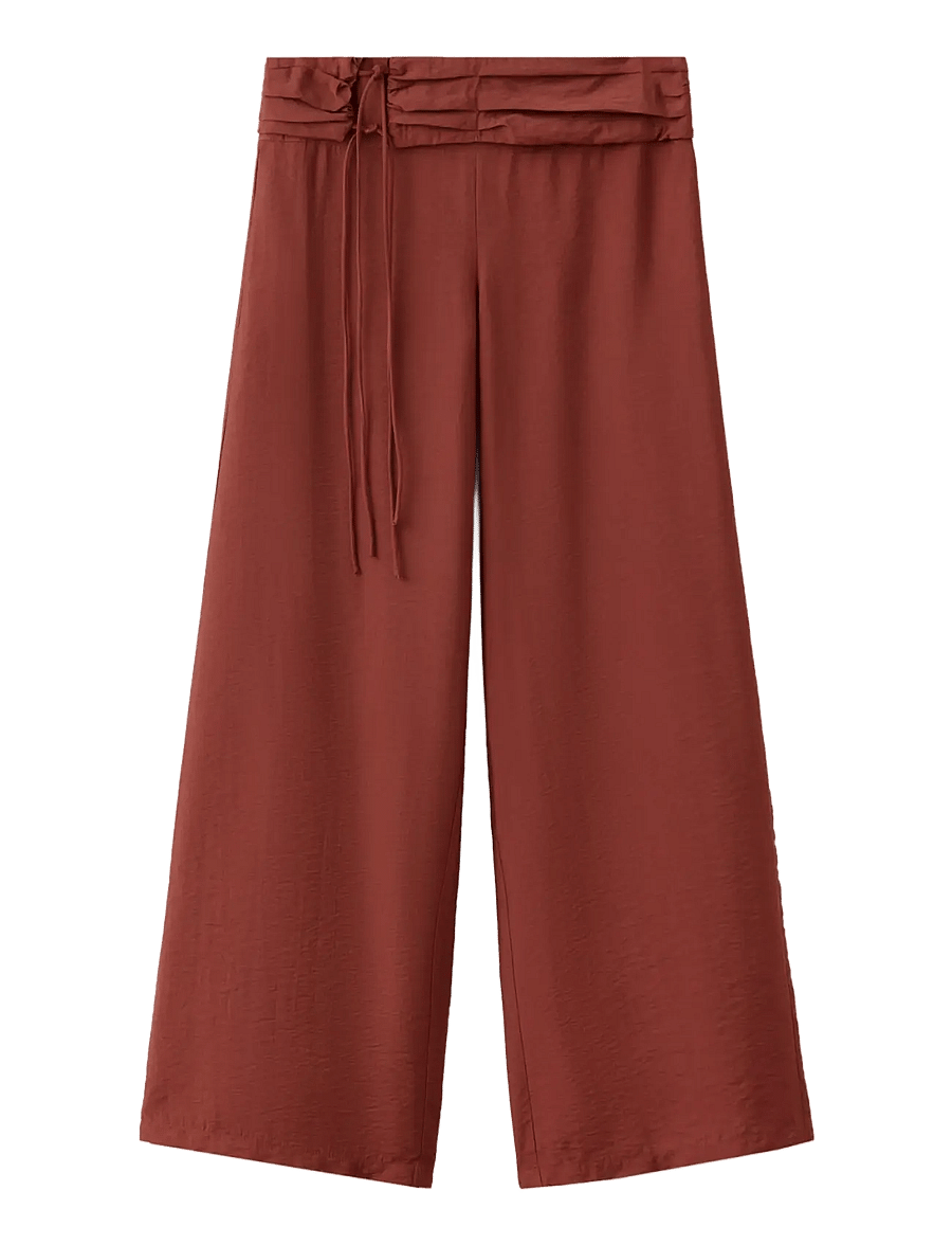 Mango Teen - Straight trousers with tie details - bukser - medium orange - 1