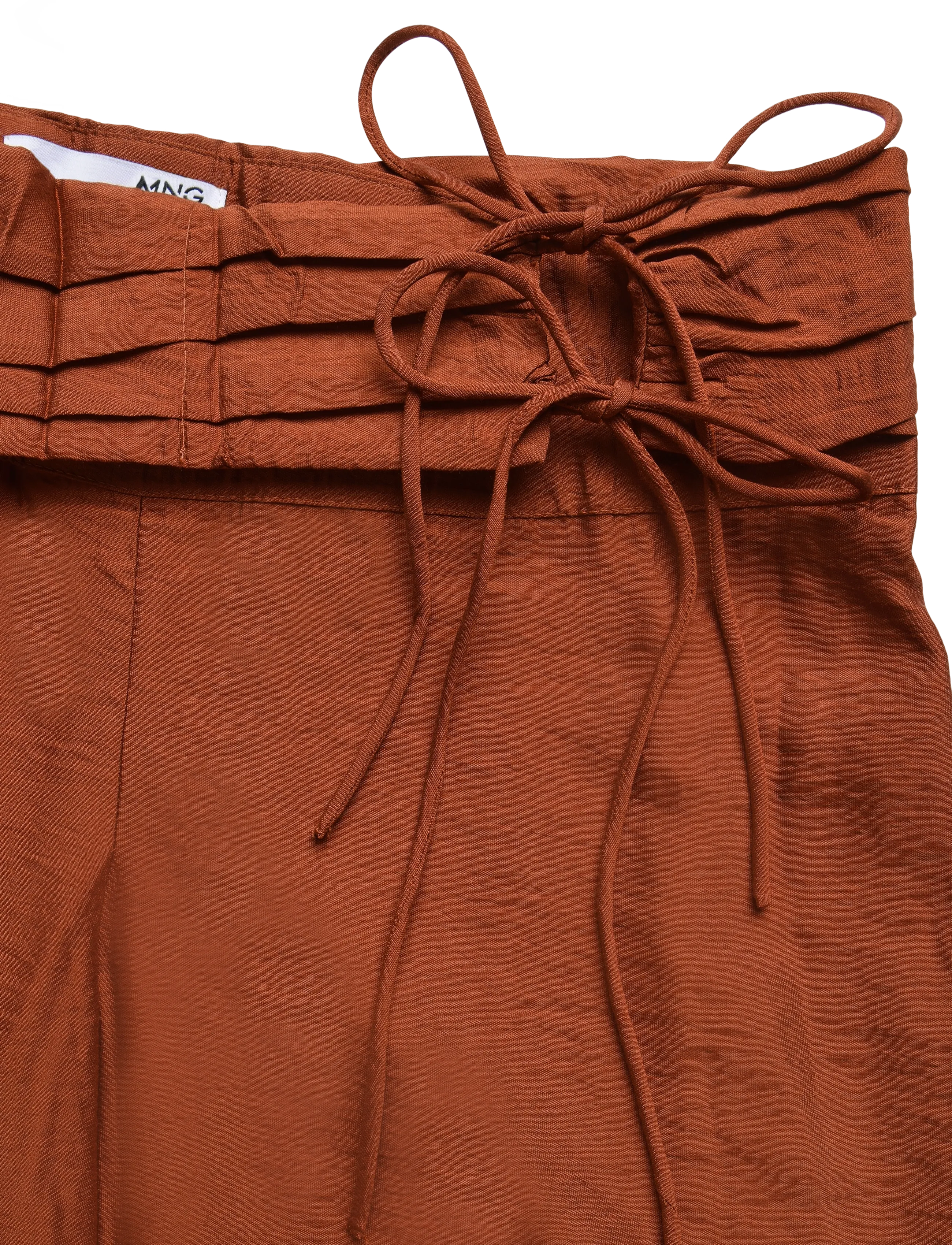 Mango Teen - Straight trousers with tie details - bukser - medium orange - 4