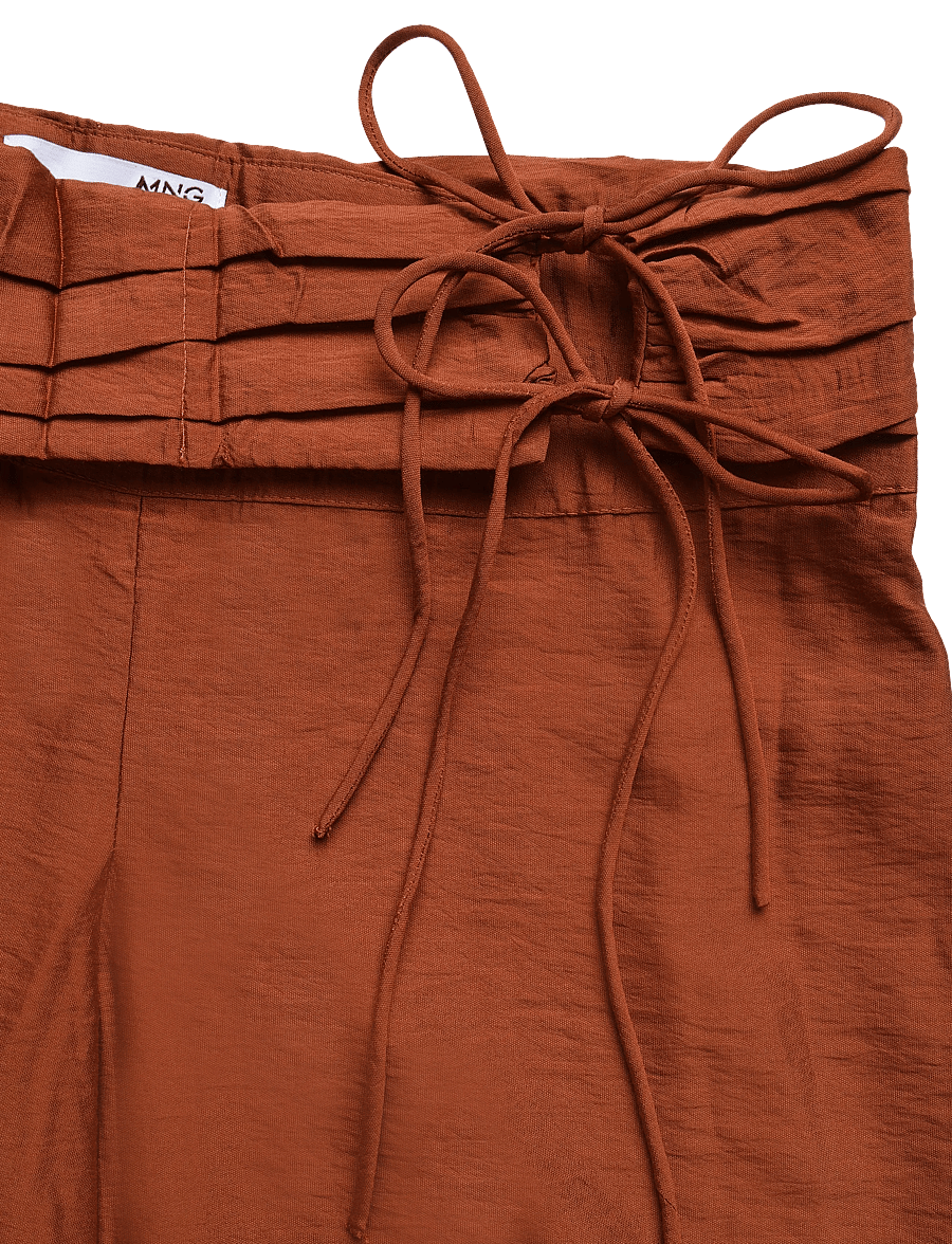 Mango Teen - Straight trousers with tie details - bukser - medium orange - 4