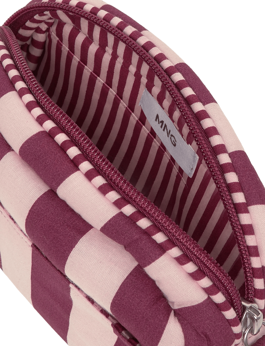 Mango Teen - Striped cotton toiletry bag - bad - pink - 3