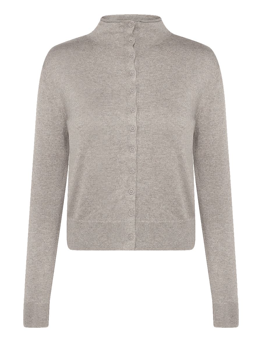 Mango Teen - Perkins-neck cardigan with buttons - koftor - medium brown - 1