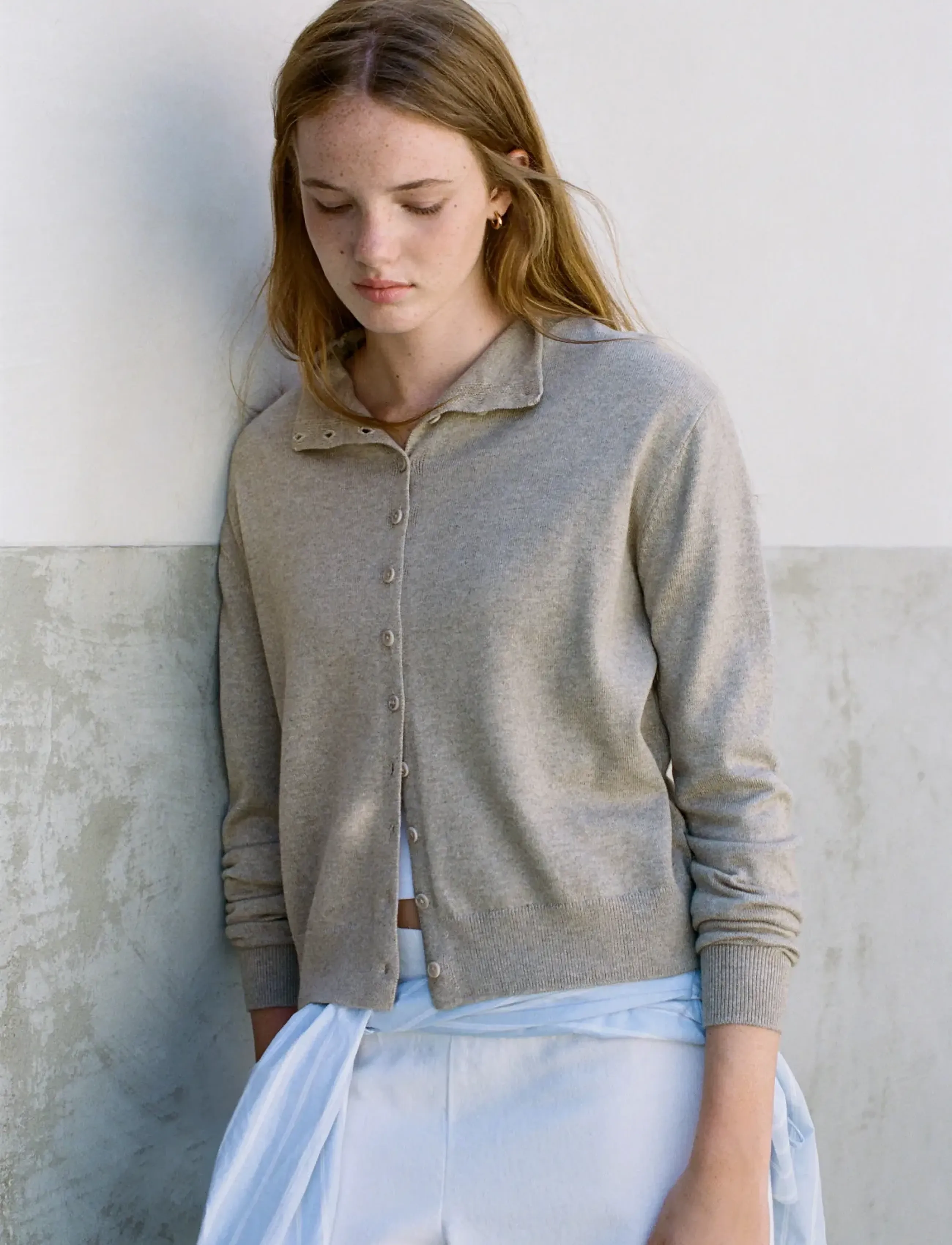 Mango Teen Perkins-neck cardigan with buttons - Koftor - MEDIUM BROWN / brown